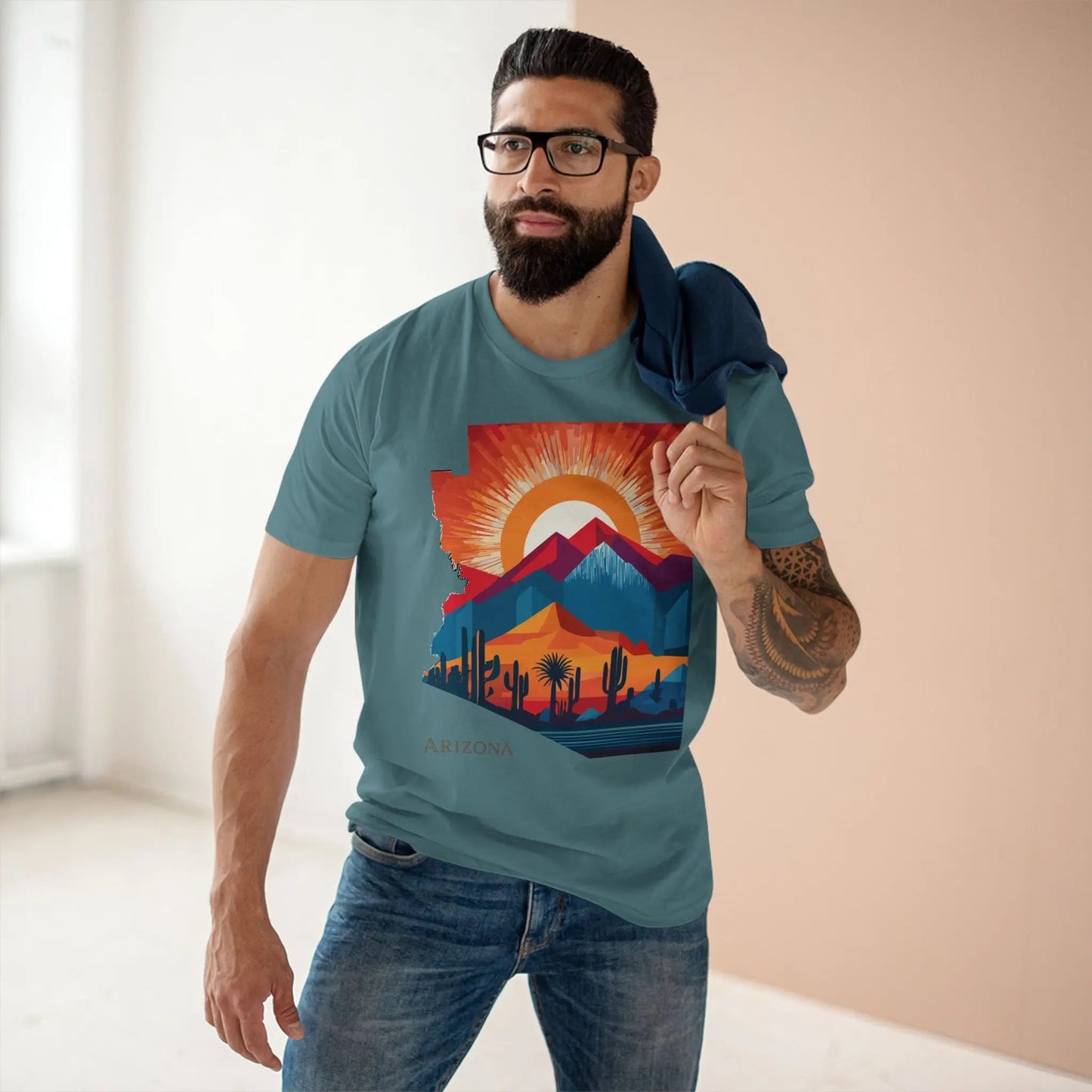 Arizona State Shirt Unisex Premium Cotton Tee with Original Art Design Retro2Nova
