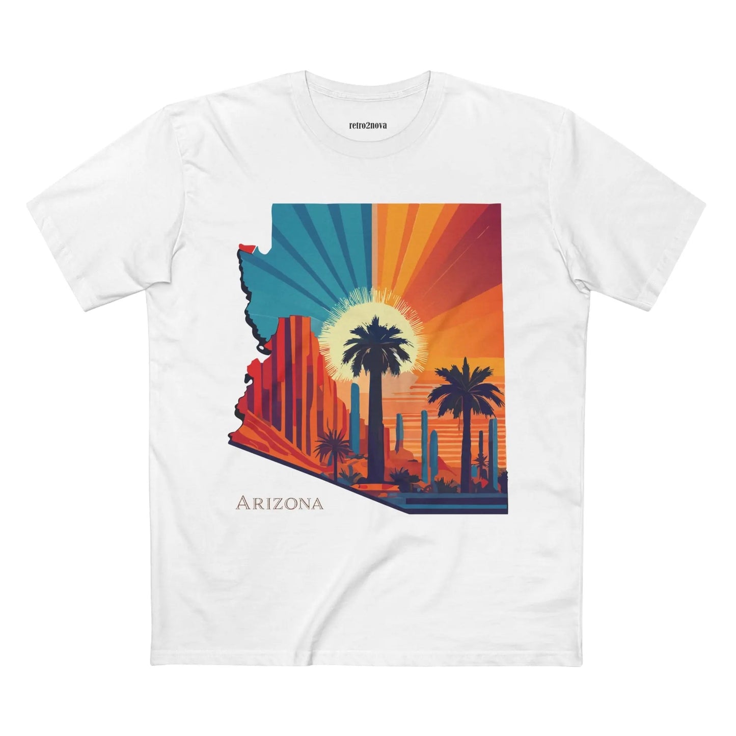 Arizona State Shirt Unisex Premium Cotton Tee With Original Art Design Retro2Nova Regular Fit