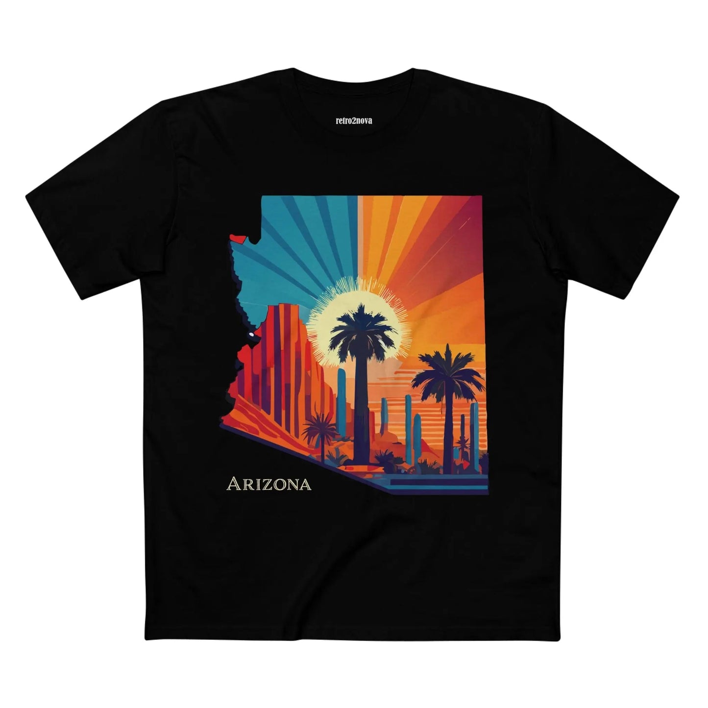 Arizona State Shirt Unisex Premium Cotton Tee With Original Art Design Retro2Nova Regular Fit