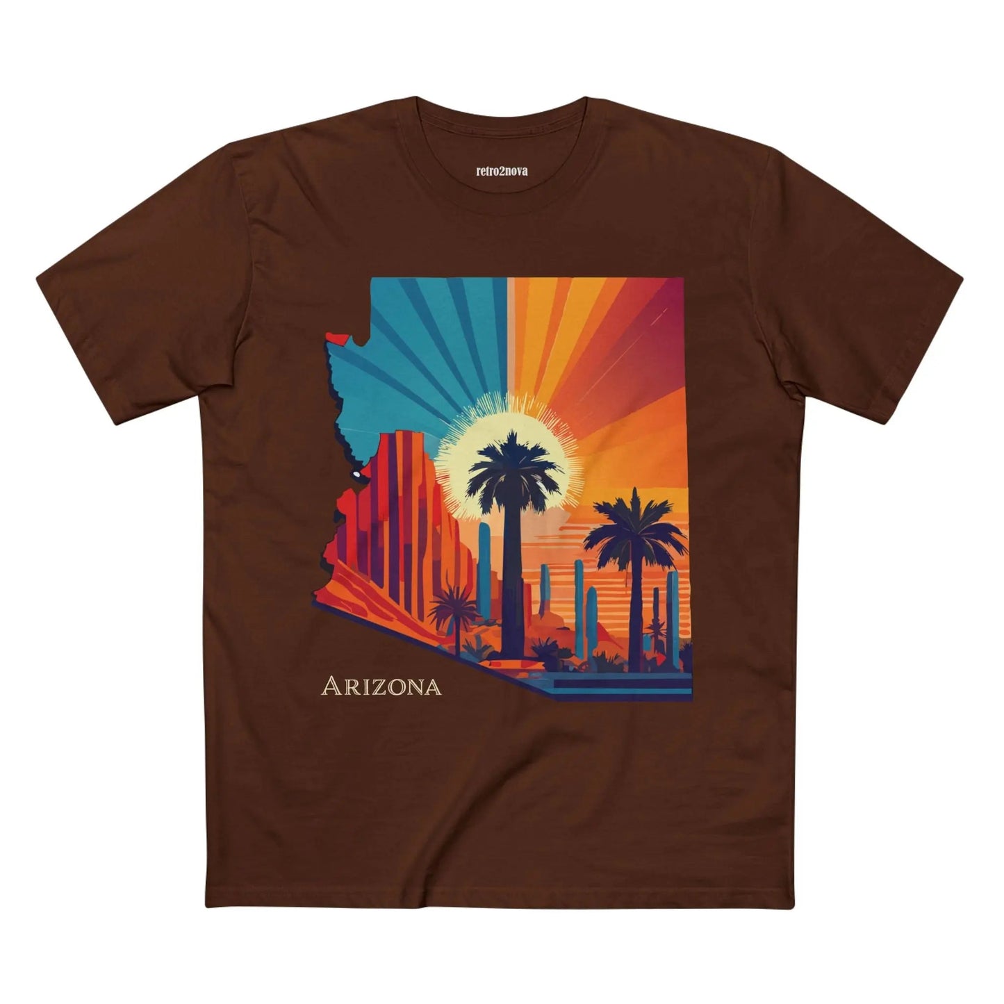 Arizona State Shirt Unisex Premium Cotton Tee With Original Art Design Retro2Nova Regular Fit