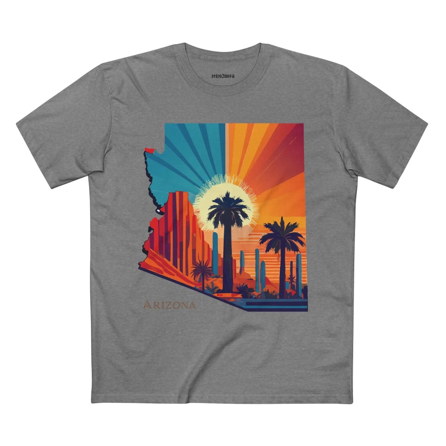 Arizona State Shirt Unisex Premium Cotton Tee With Original Art Design Retro2Nova Regular Fit