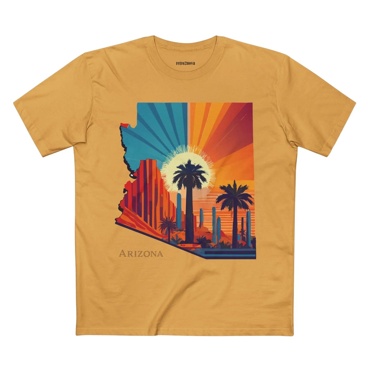 Arizona State Shirt Unisex Premium Cotton Tee With Original Art Design Retro2Nova Regular Fit