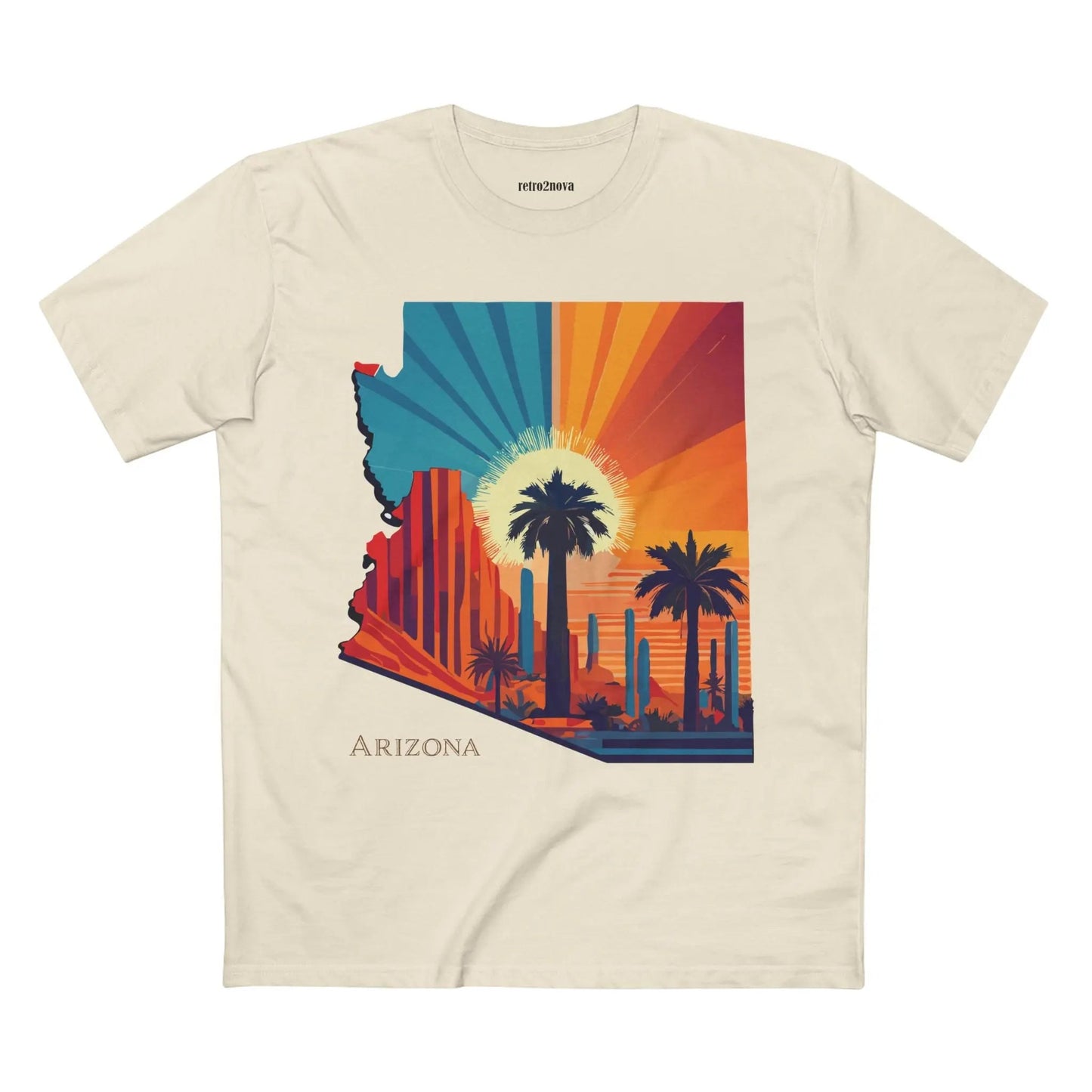 Arizona State Shirt Unisex Premium Cotton Tee With Original Art Design Retro2Nova Regular Fit