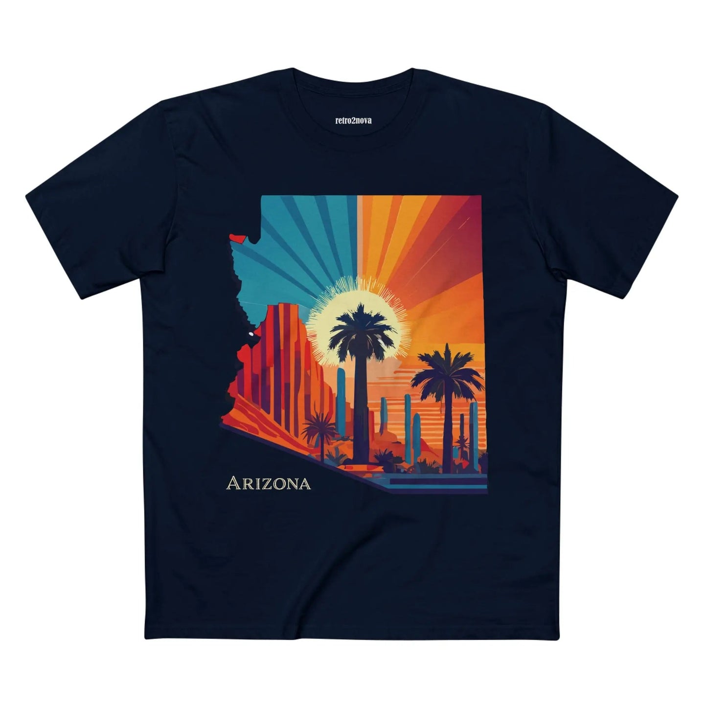 Arizona State Shirt Unisex Premium Cotton Tee With Original Art Design Retro2Nova Regular Fit