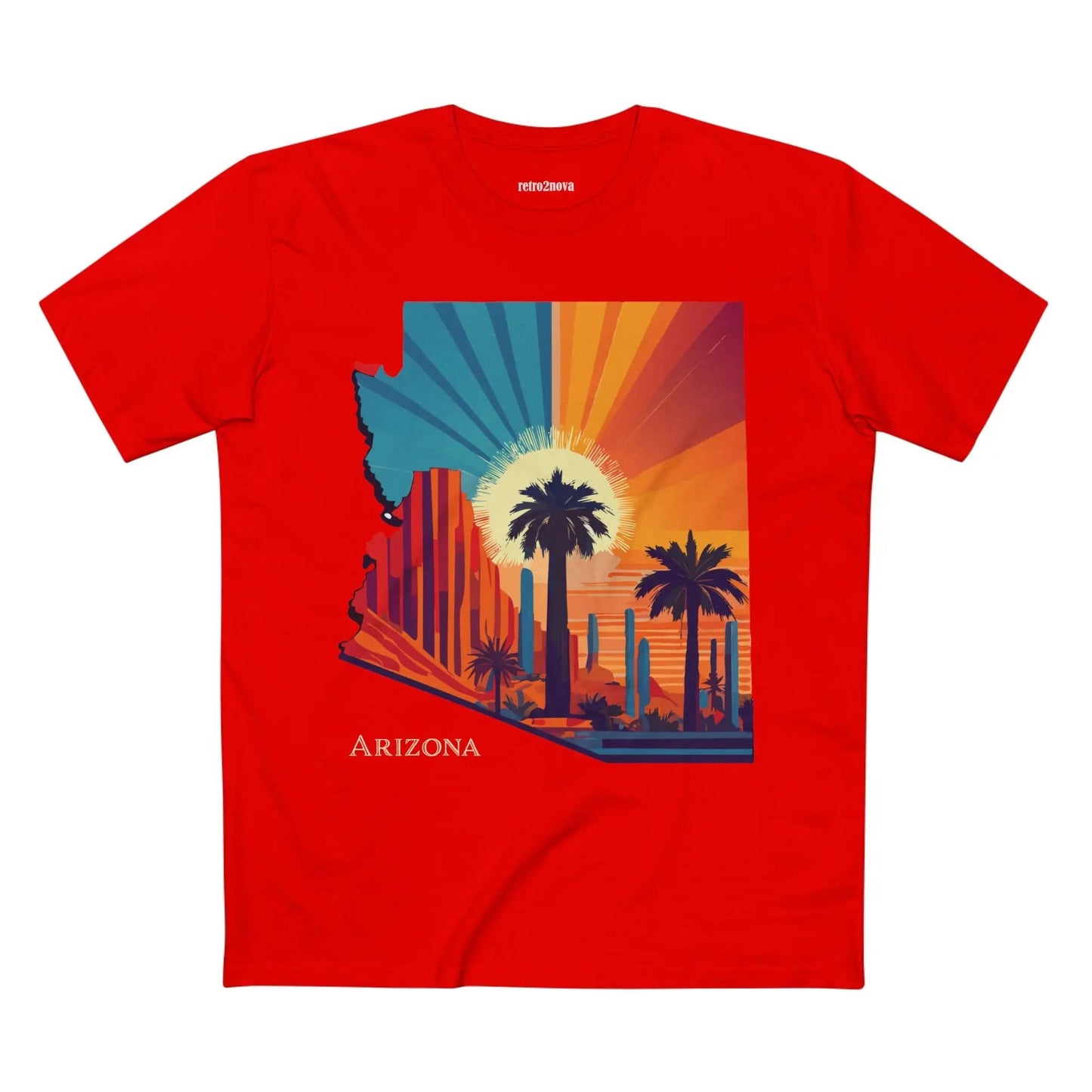 Arizona State Shirt Unisex Premium Cotton Tee With Original Art Design Retro2Nova Regular Fit