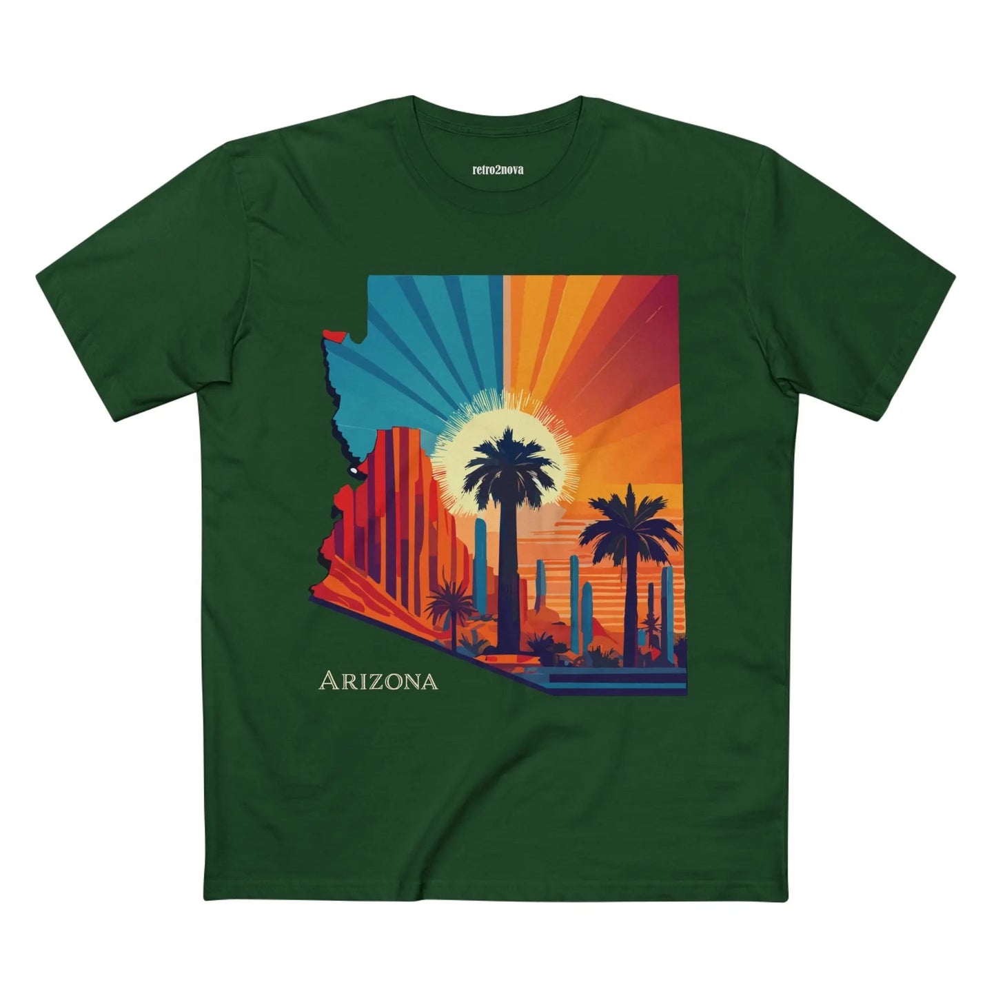 Arizona State Shirt Unisex Premium Cotton Tee With Original Art Design Retro2Nova Regular Fit