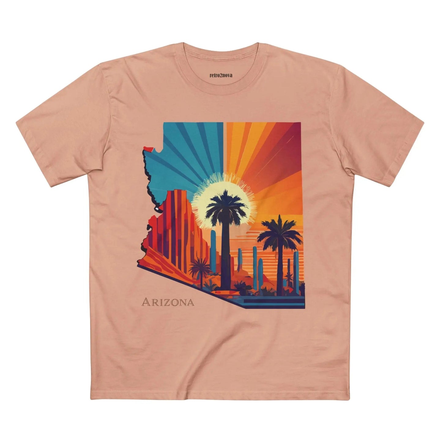 Arizona State Shirt Unisex Premium Cotton Tee With Original Art Design Retro2Nova Regular Fit