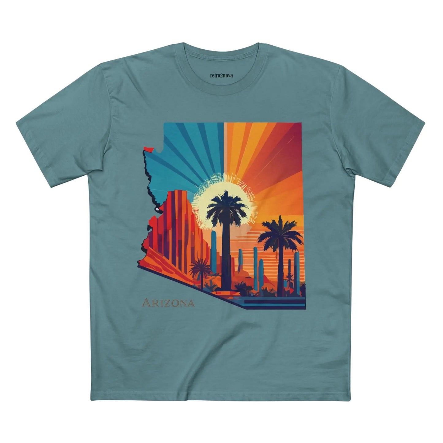 Arizona State Shirt Unisex Premium Cotton Tee With Original Art Design Retro2Nova Regular Fit