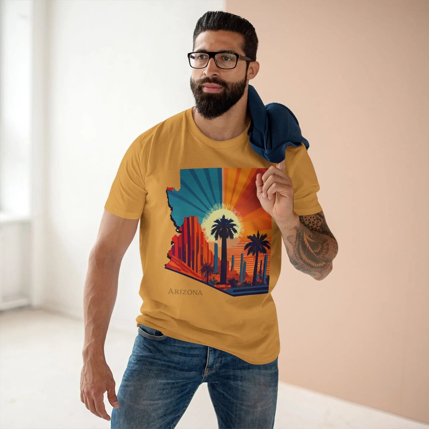 Arizona State Shirt Unisex Premium Cotton Tee With Original Art Design Retro2Nova Regular Fit