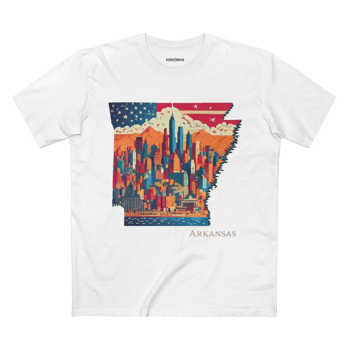 Arkansas State Shirt Unisex Premium Cotton Tee With Original Art Design Retro2Nova