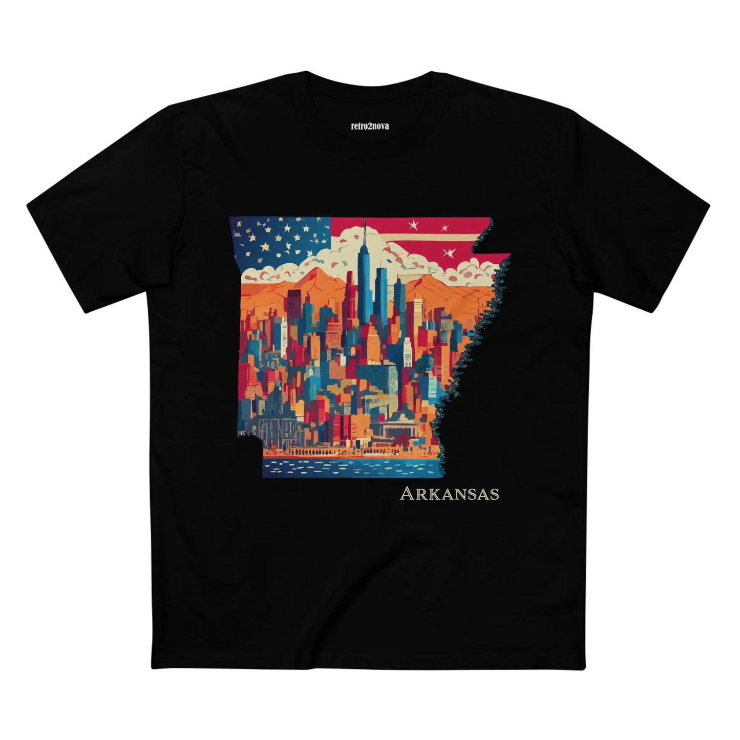 Arkansas State Shirt Unisex Premium Cotton Tee With Original Art Design Retro2Nova