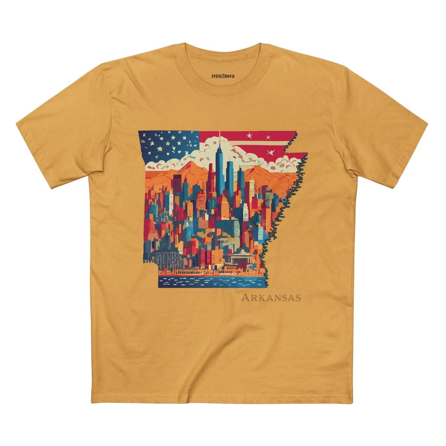 Arkansas State Shirt Unisex Premium Cotton Tee With Original Art Design Retro2Nova