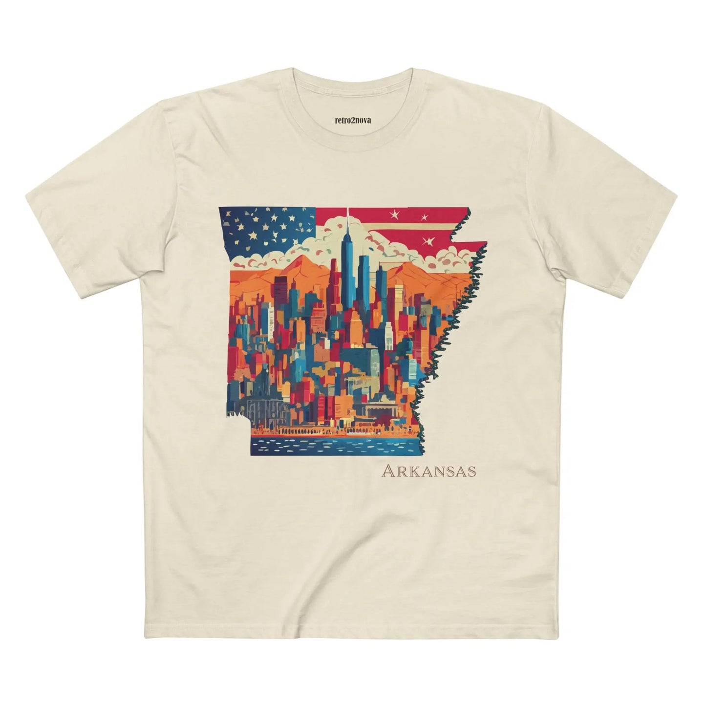 Arkansas State Shirt Unisex Premium Cotton Tee With Original Art Design Retro2Nova