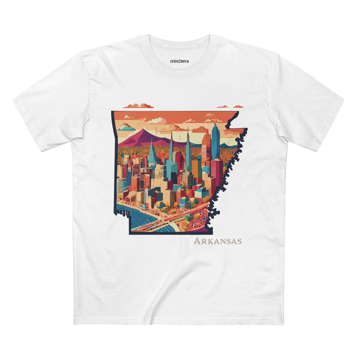 Arkansas State Shirt Unisex Premium Cotton Tee With Original Retro2Nova Art Design