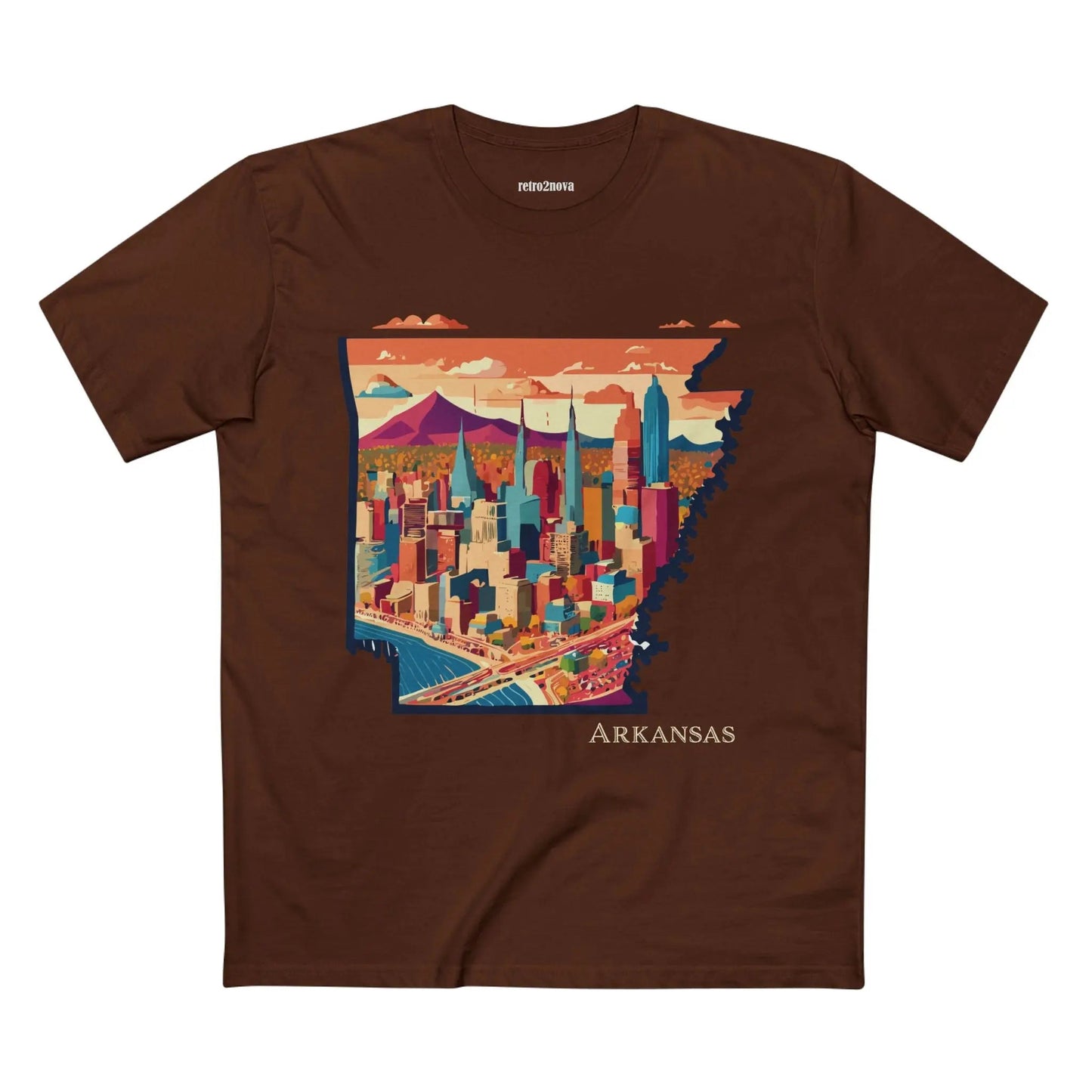 Arkansas State Shirt Unisex Premium Cotton Tee With Original Retro2Nova Art Design