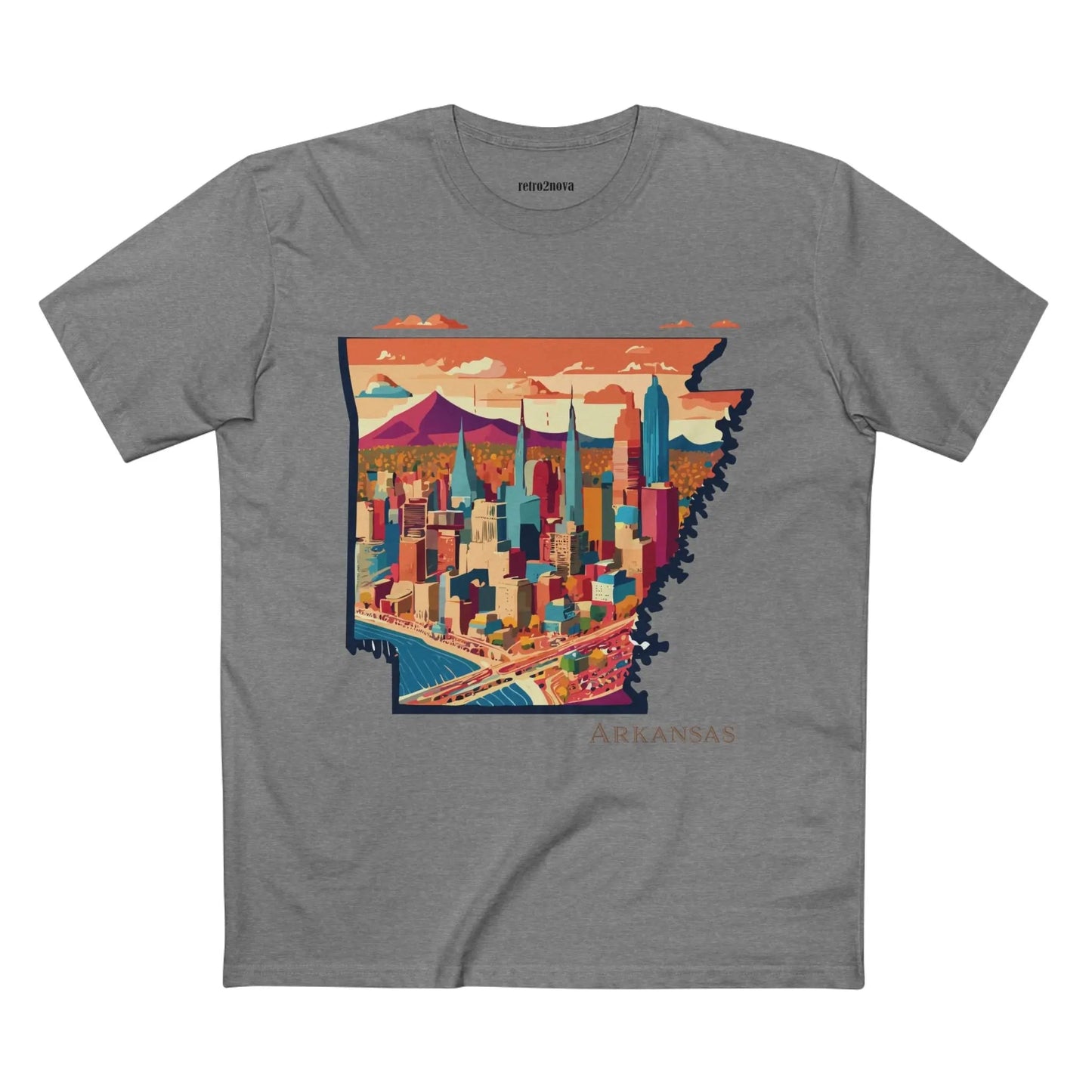 Arkansas State Shirt Unisex Premium Cotton Tee With Original Retro2Nova Art Design