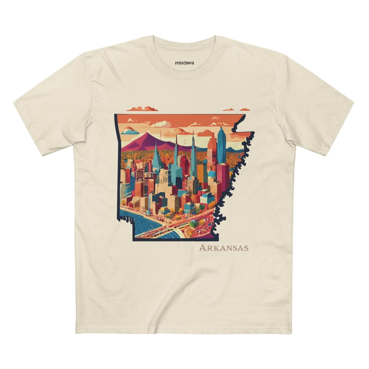 Arkansas State Shirt Unisex Premium Cotton Tee With Original Retro2Nova Art Design