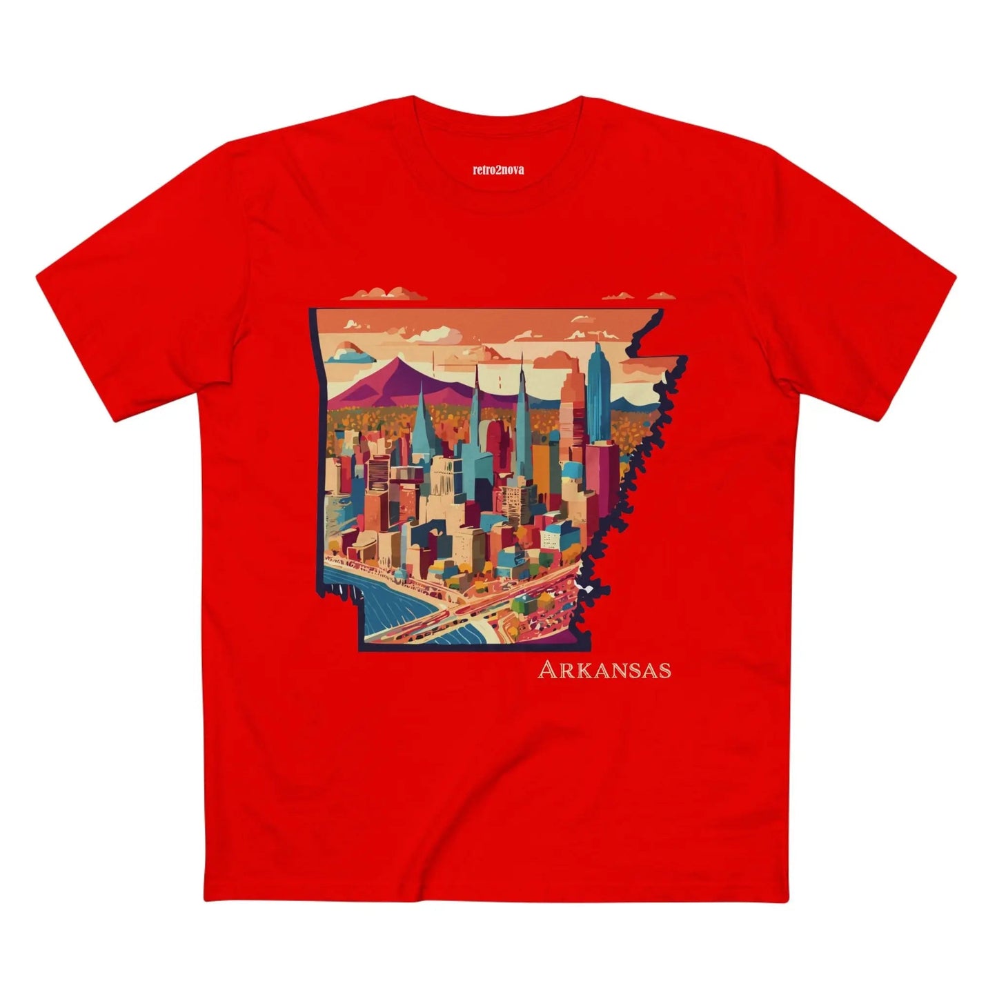 Arkansas State Shirt Unisex Premium Cotton Tee With Original Retro2Nova Art Design