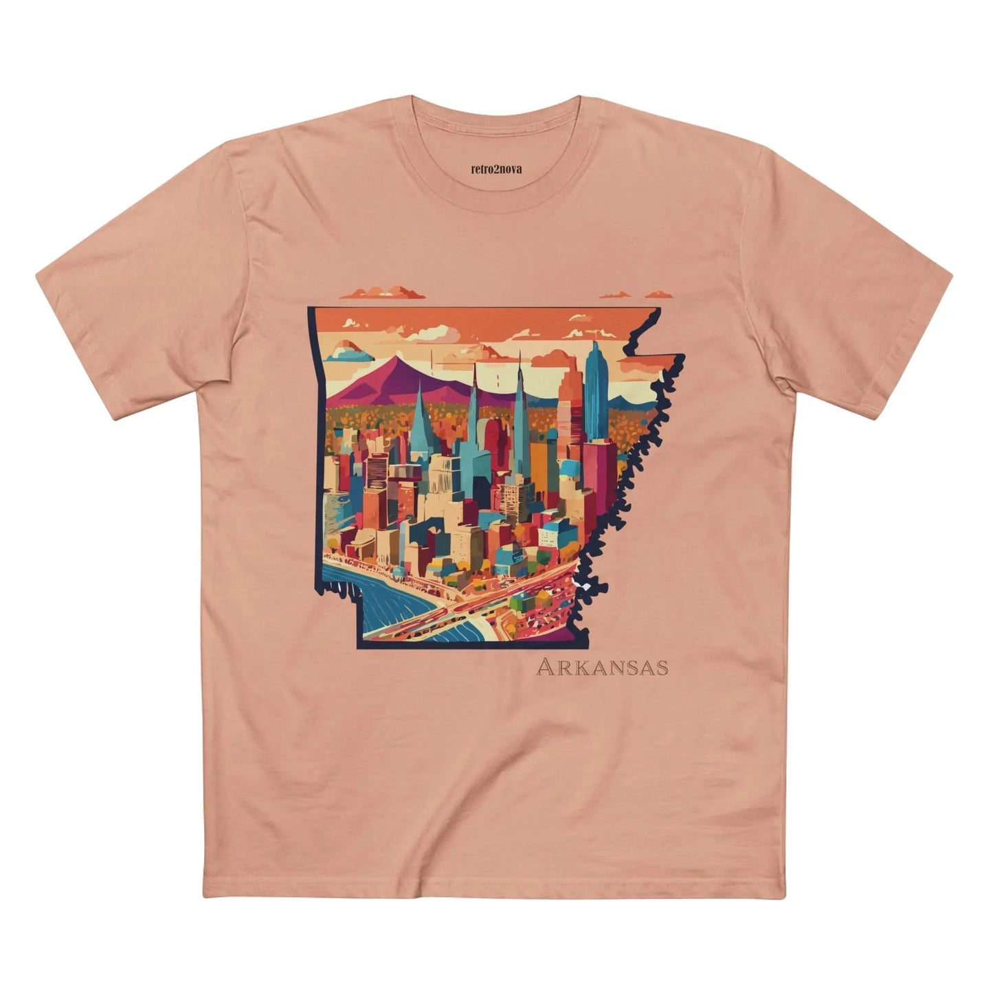 Arkansas State Shirt Unisex Premium Cotton Tee With Original Retro2Nova Art Design