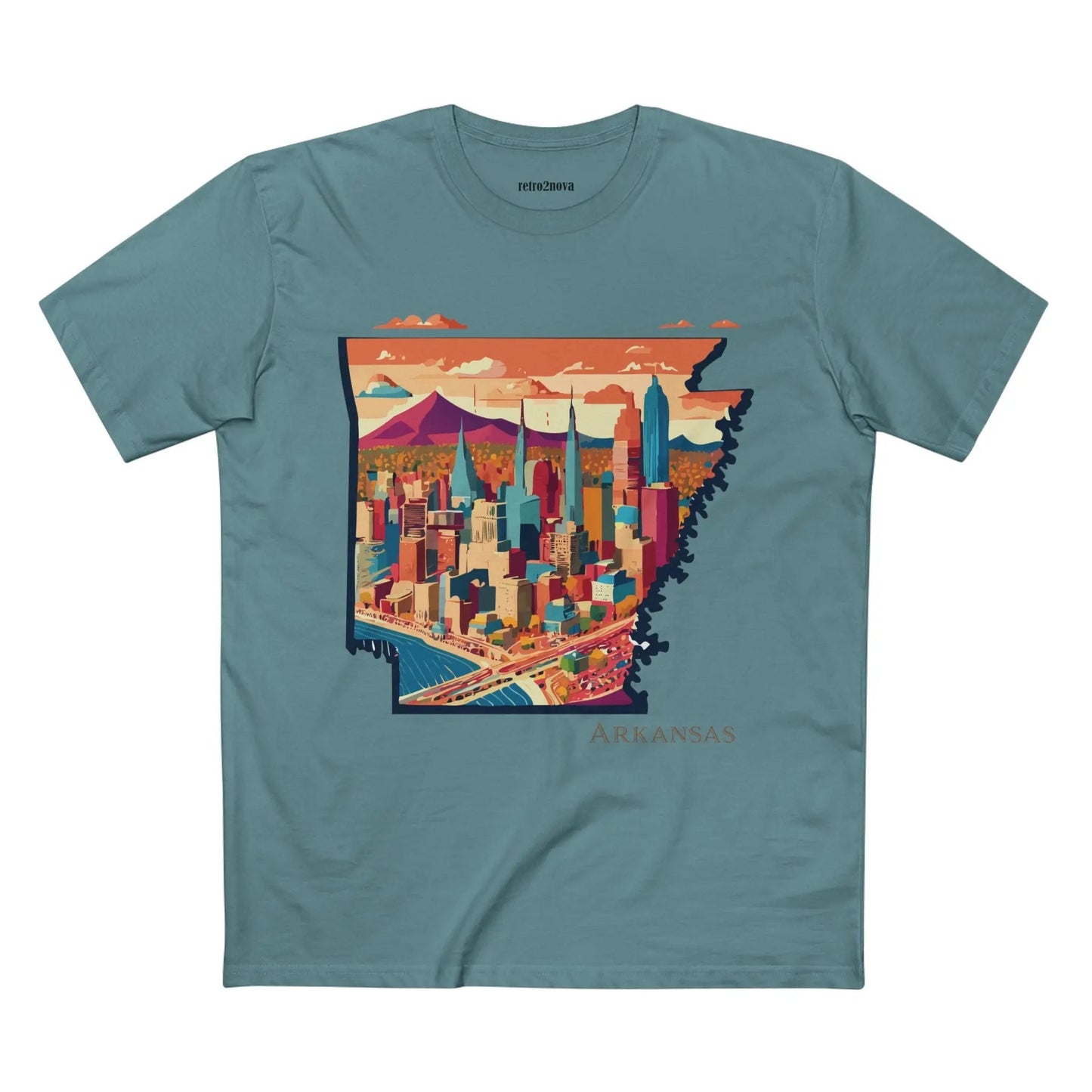 Arkansas State Shirt Unisex Premium Cotton Tee With Original Retro2Nova Art Design