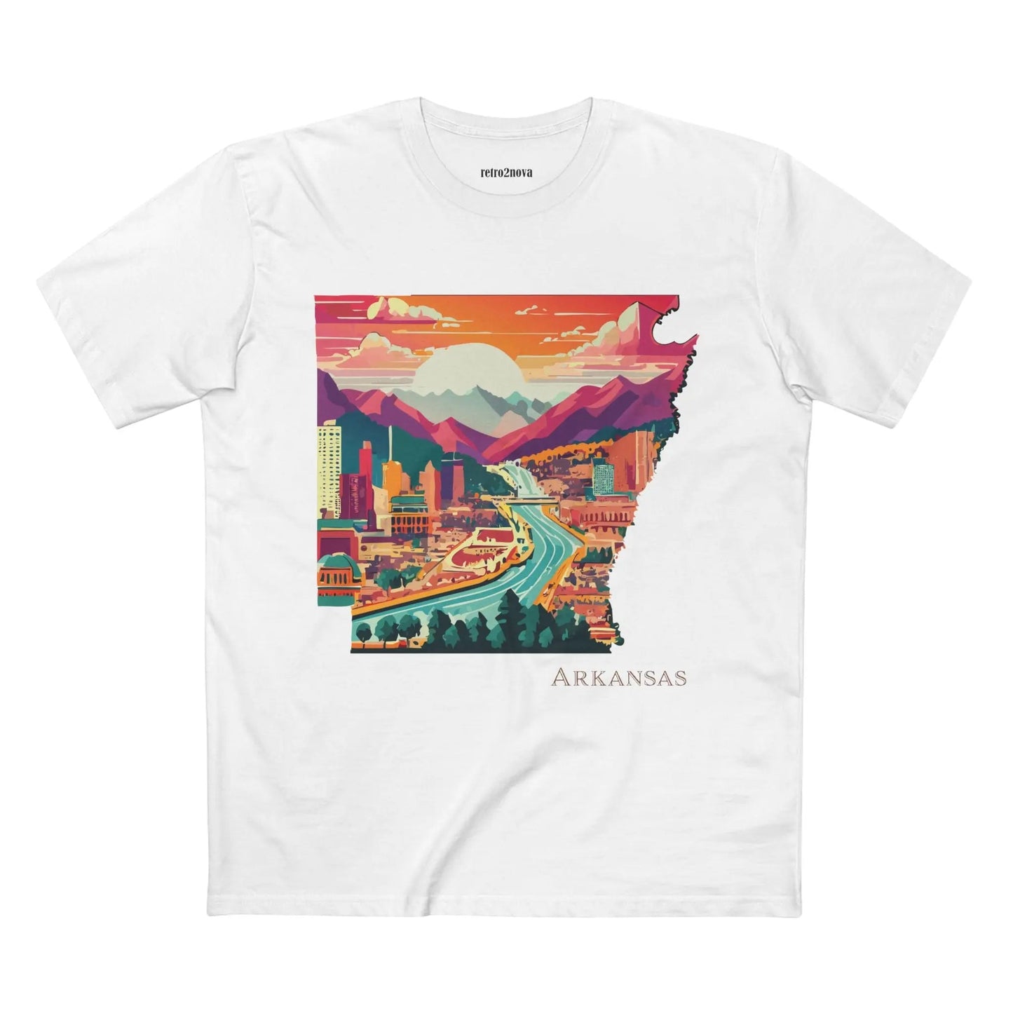 Arkansas State Shirt Unisex Premium Cotton Tee With Original Art Design Retro2Nova