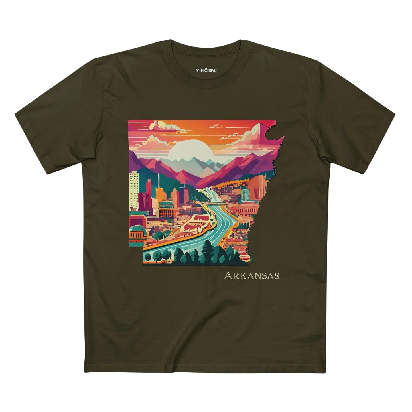Arkansas State Shirt Unisex Premium Cotton Tee With Original Art Design Retro2Nova