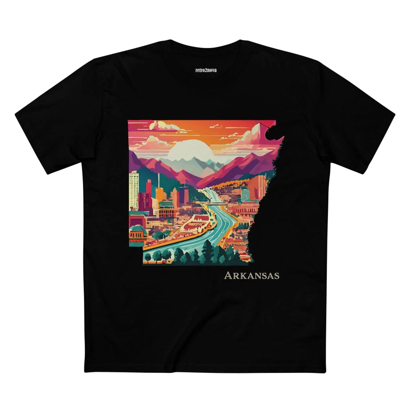 Arkansas State Shirt Unisex Premium Cotton Tee With Original Art Design Retro2Nova