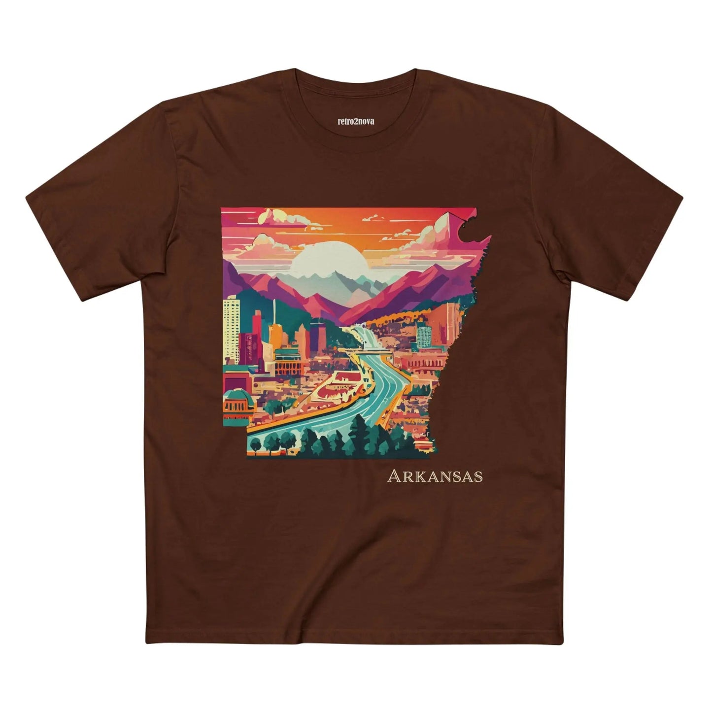 Arkansas State Shirt Unisex Premium Cotton Tee With Original Art Design Retro2Nova
