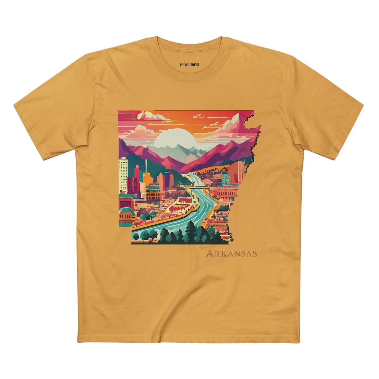 Arkansas State Shirt Unisex Premium Cotton Tee With Original Art Design Retro2Nova