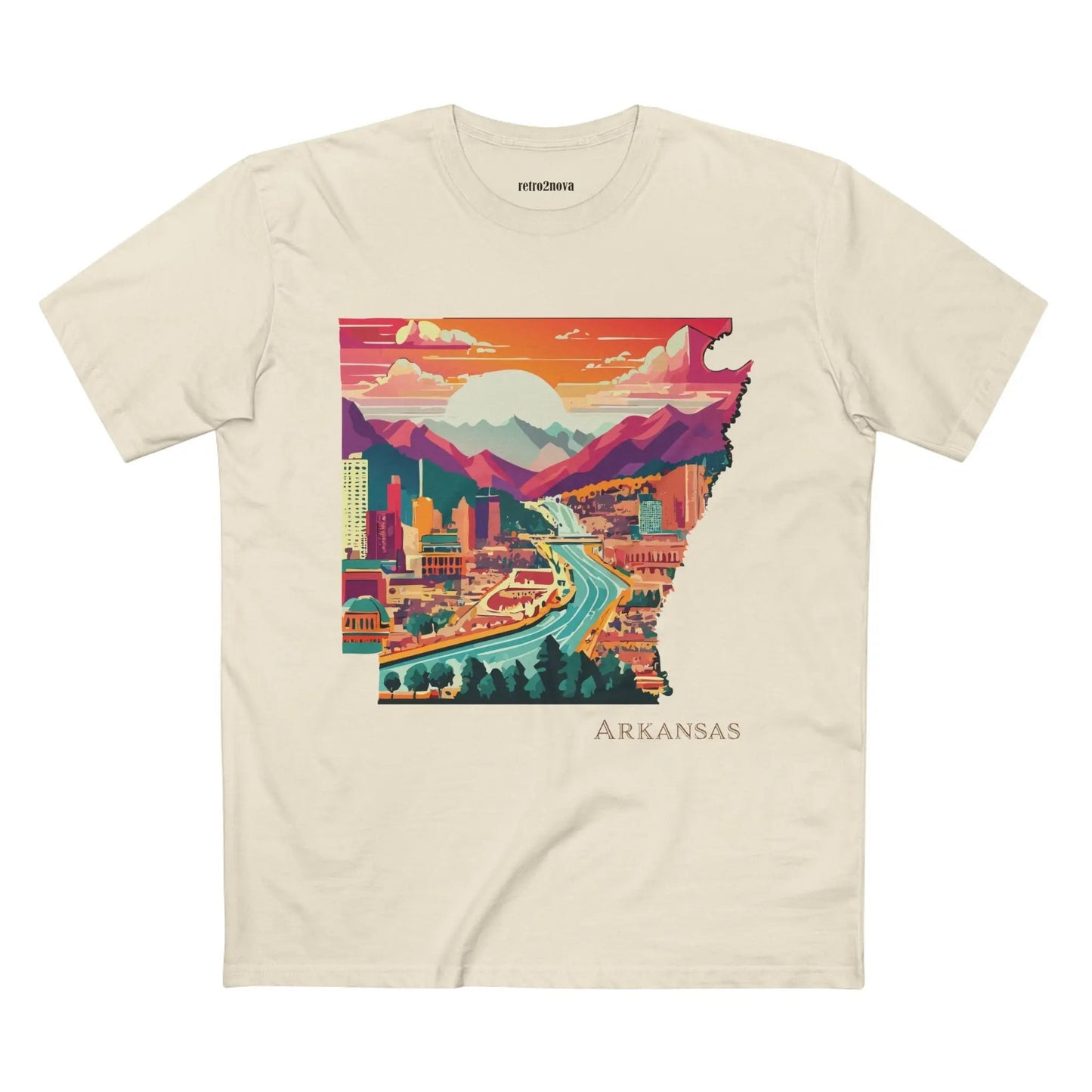 Arkansas State Shirt Unisex Premium Cotton Tee With Original Art Design Retro2Nova