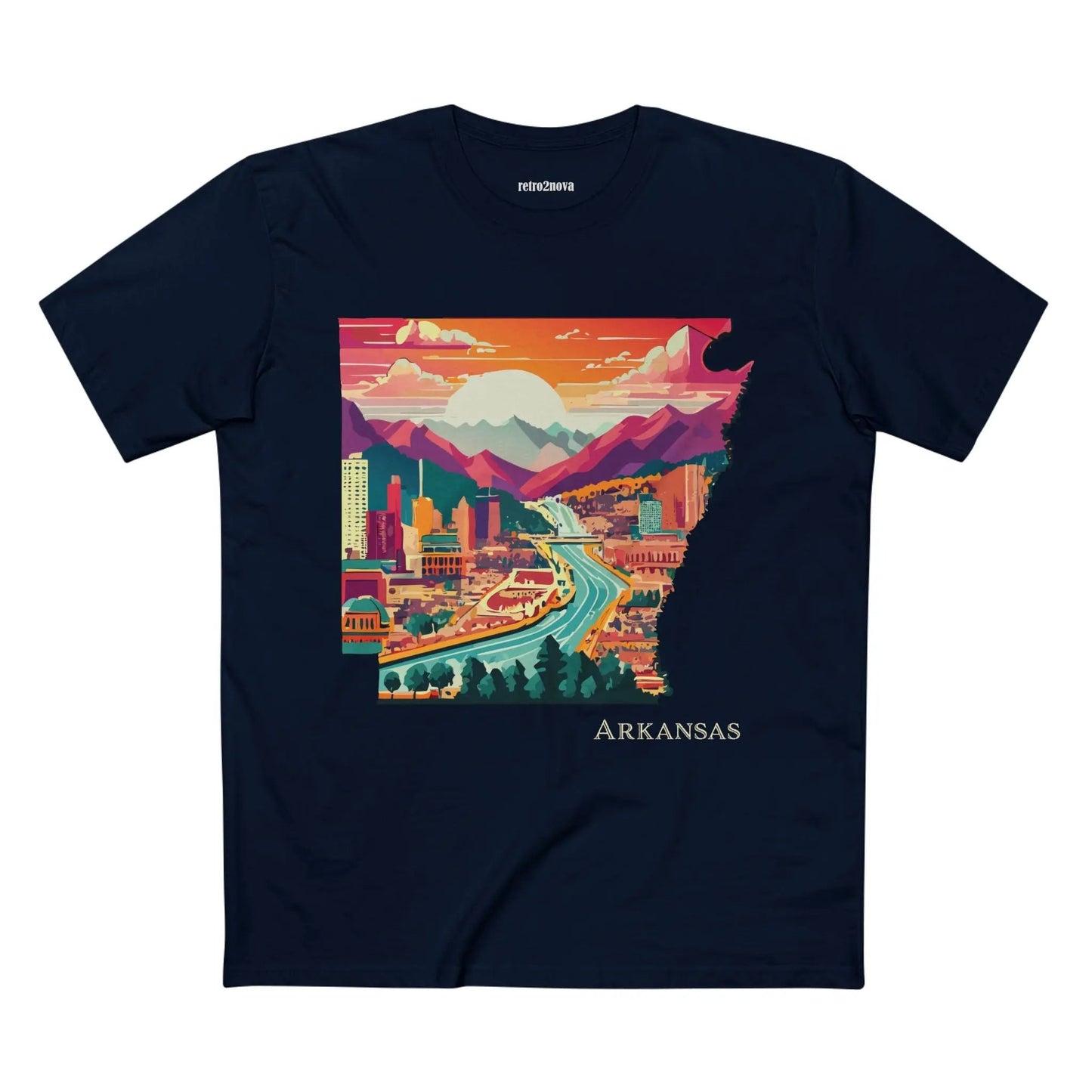 Arkansas State Shirt Unisex Premium Cotton Tee With Original Art Design Retro2Nova