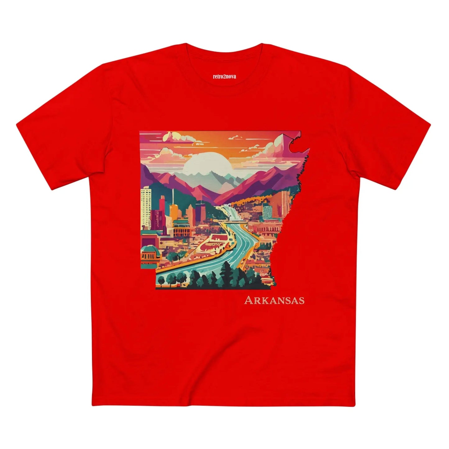 Arkansas State Shirt Unisex Premium Cotton Tee With Original Art Design Retro2Nova