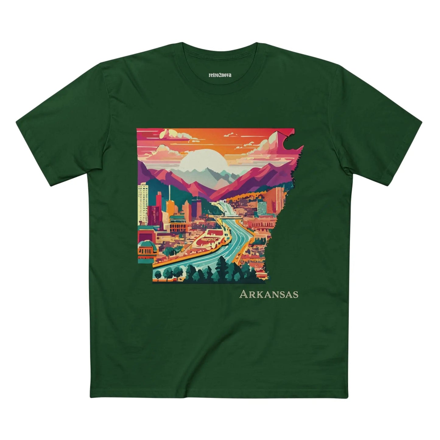Arkansas State Shirt Unisex Premium Cotton Tee With Original Art Design Retro2Nova