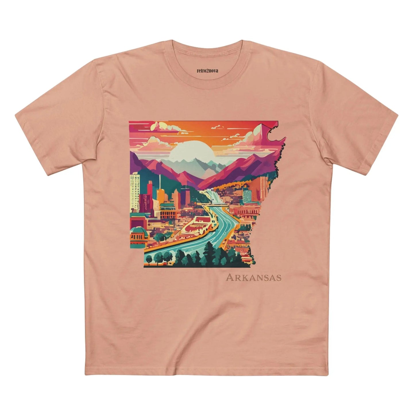 Arkansas State Shirt Unisex Premium Cotton Tee With Original Art Design Retro2Nova