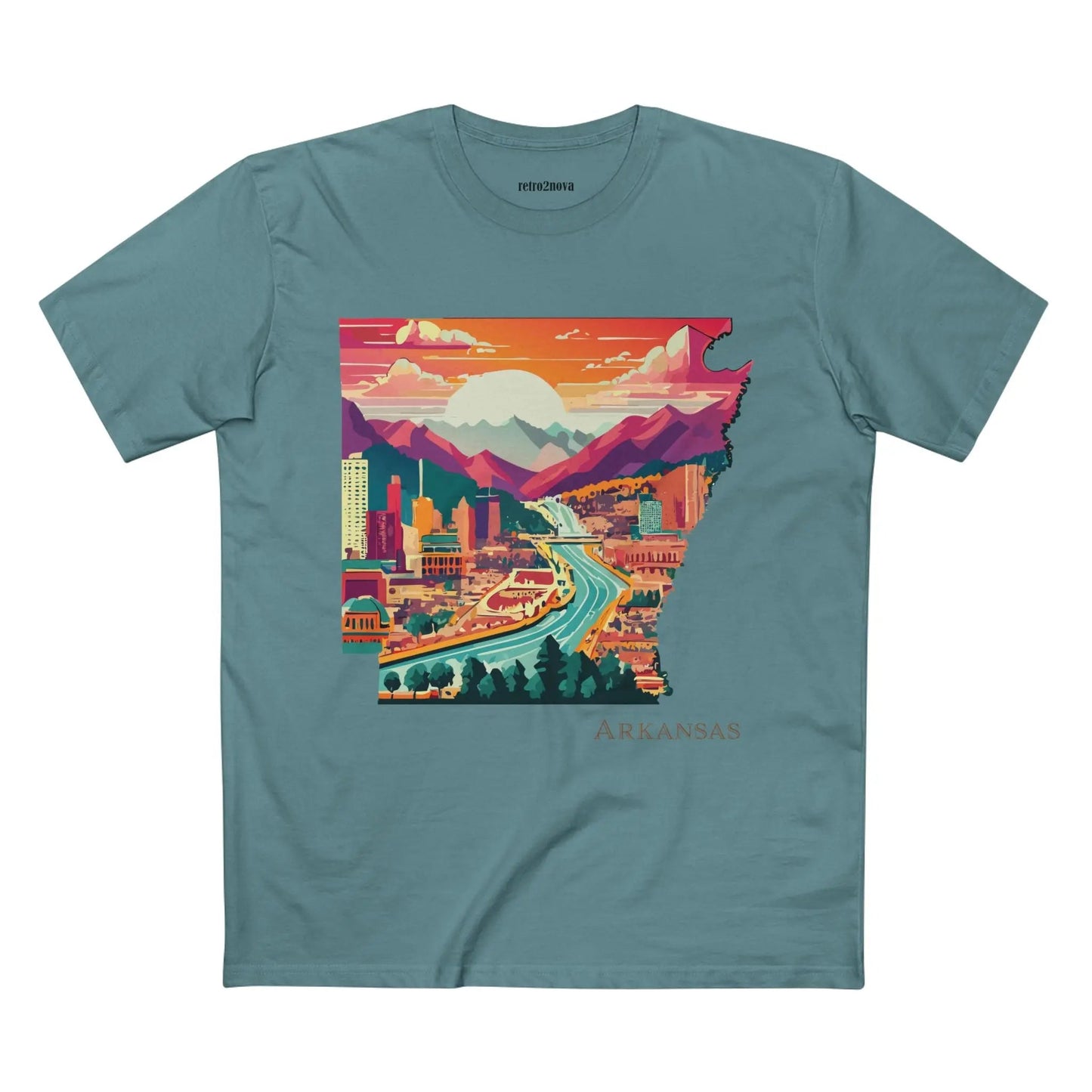Arkansas State Shirt Unisex Premium Cotton Tee With Original Art Design Retro2Nova