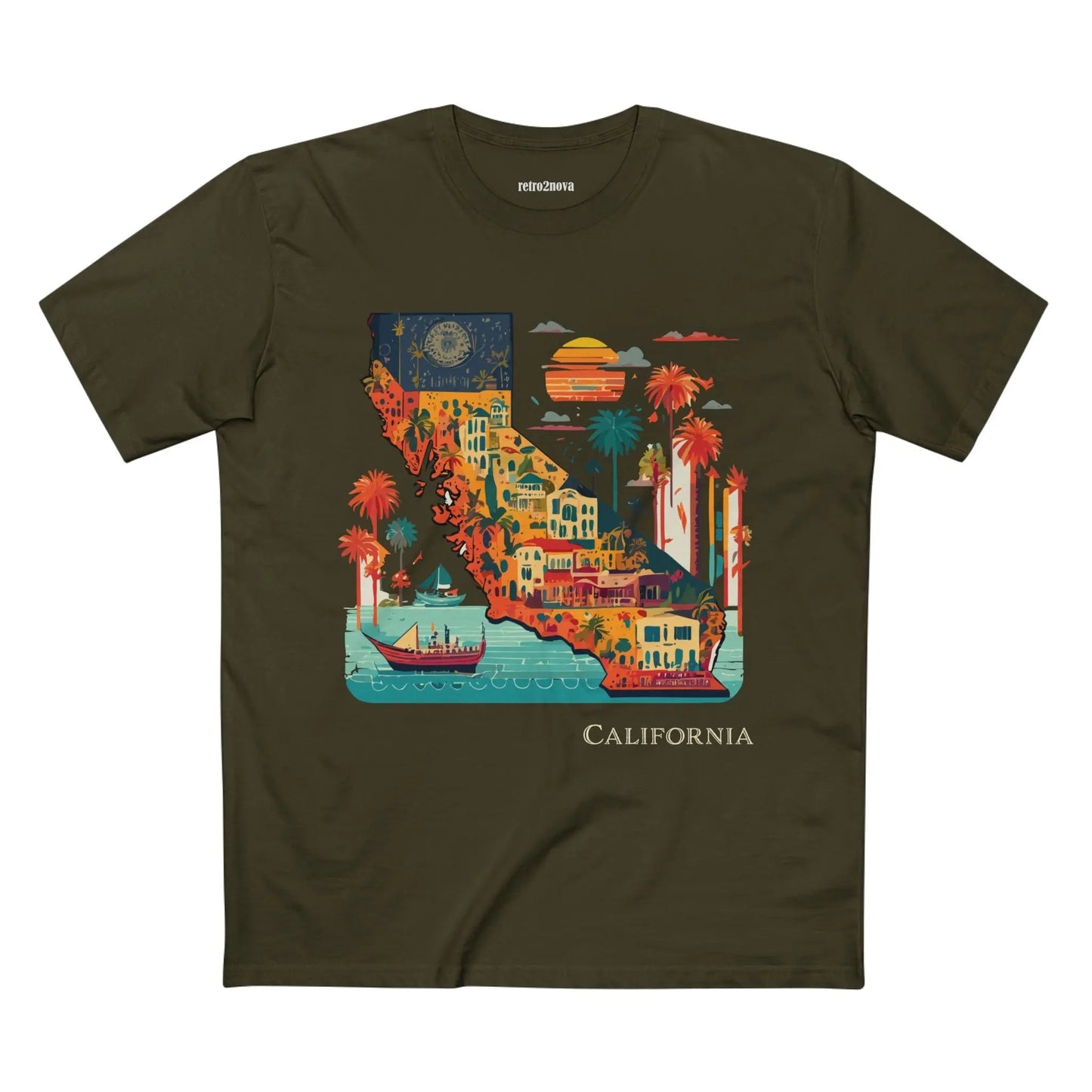 California State Shirt Unisex Premium Cotton Tee With Original Art Design Retro2Nova