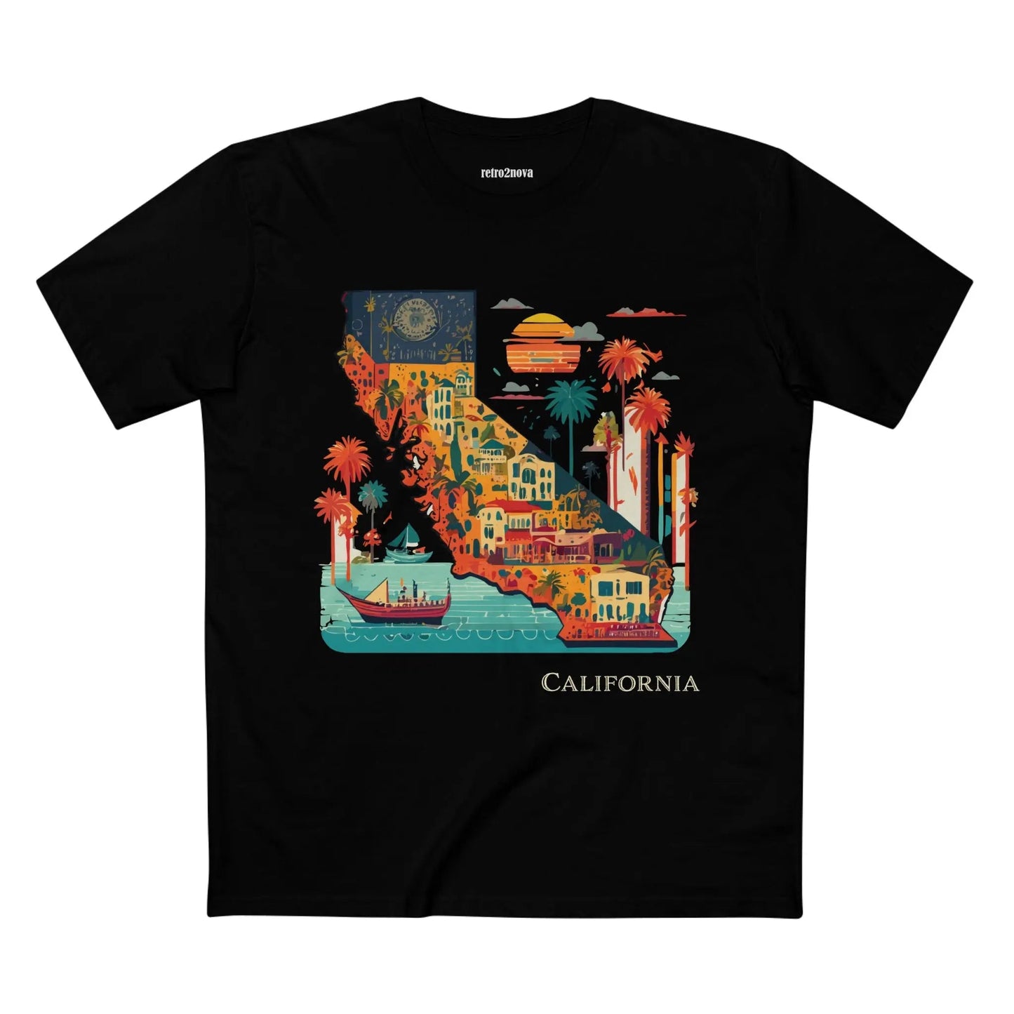 California State Shirt Unisex Premium Cotton Tee With Original Art Design Retro2Nova