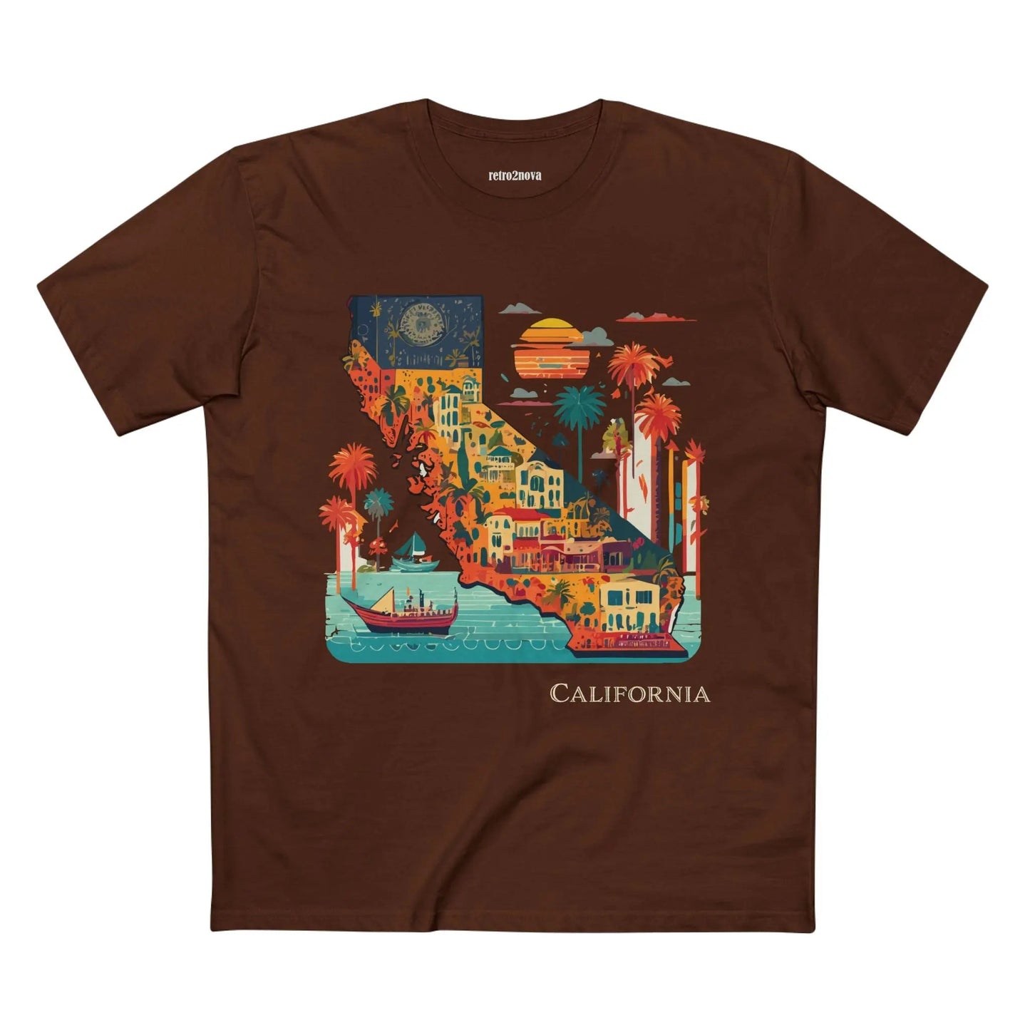 California State Shirt Unisex Premium Cotton Tee With Original Art Design Retro2Nova