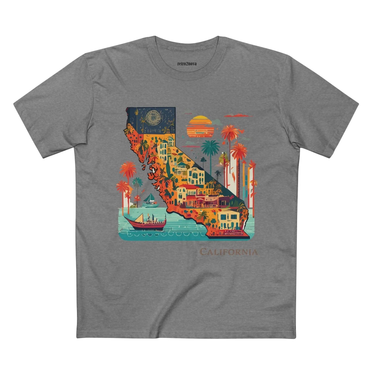 California State Shirt Unisex Premium Cotton Tee With Original Art Design Retro2Nova