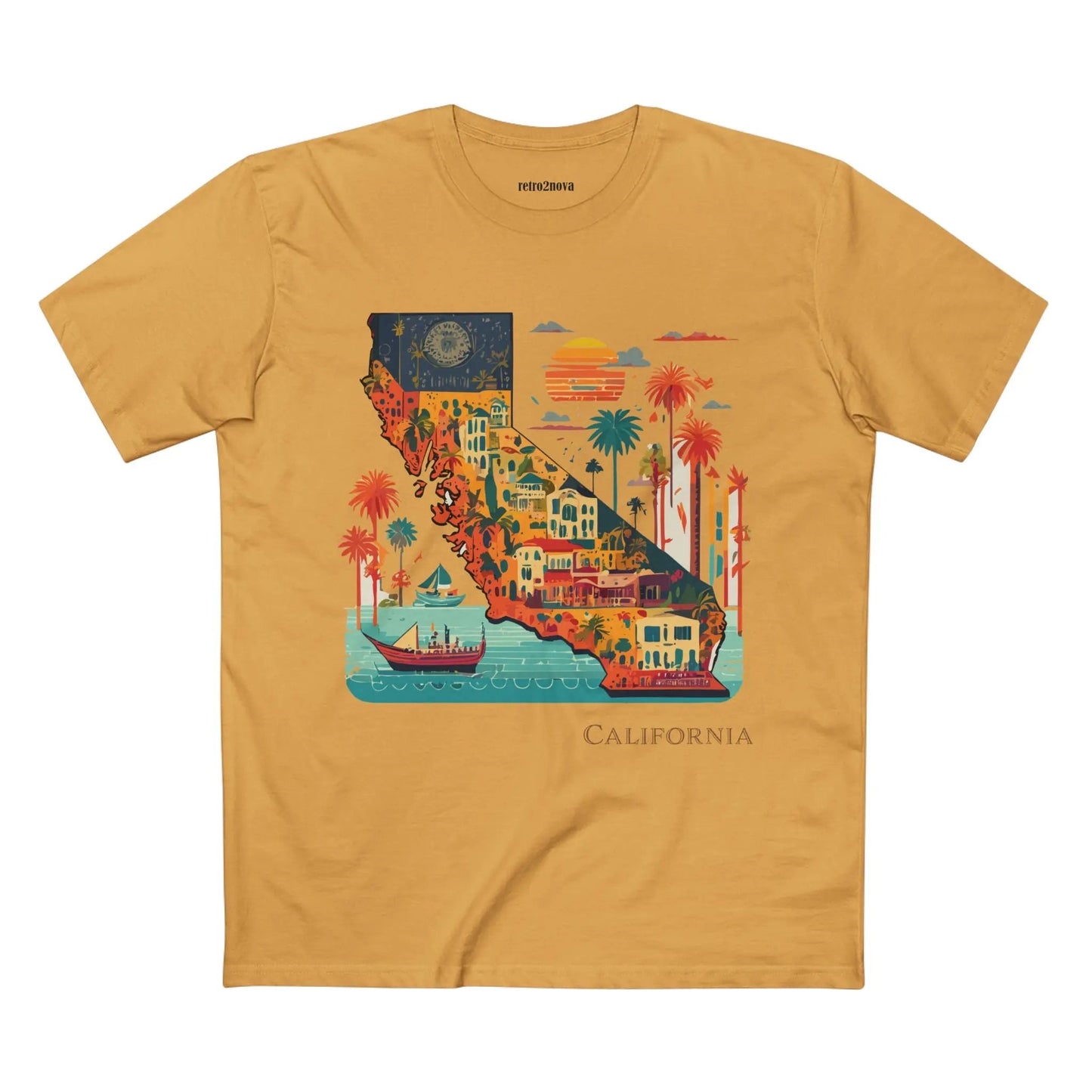 California State Shirt Unisex Premium Cotton Tee With Original Art Design Retro2Nova