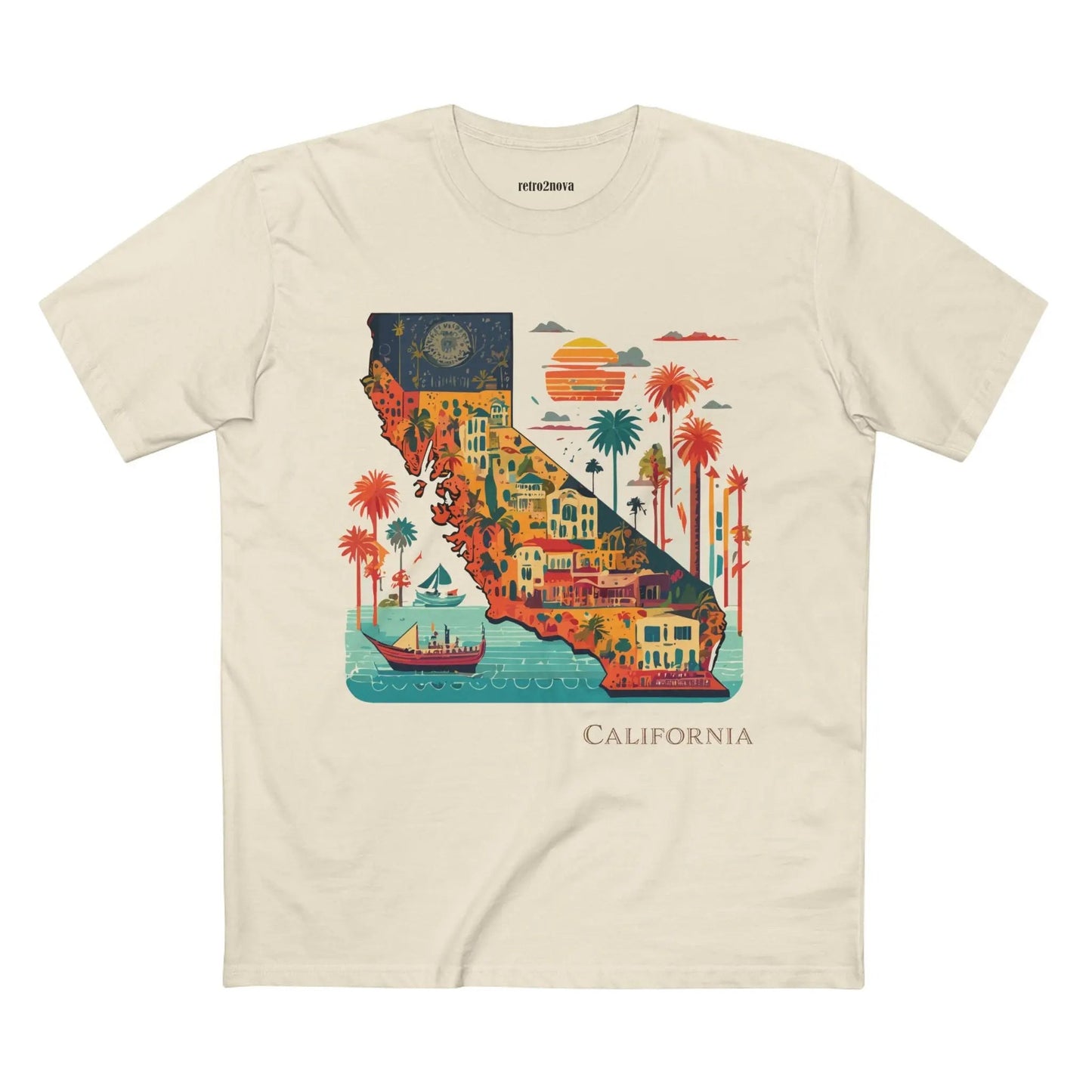 California State Shirt Unisex Premium Cotton Tee With Original Art Design Retro2Nova