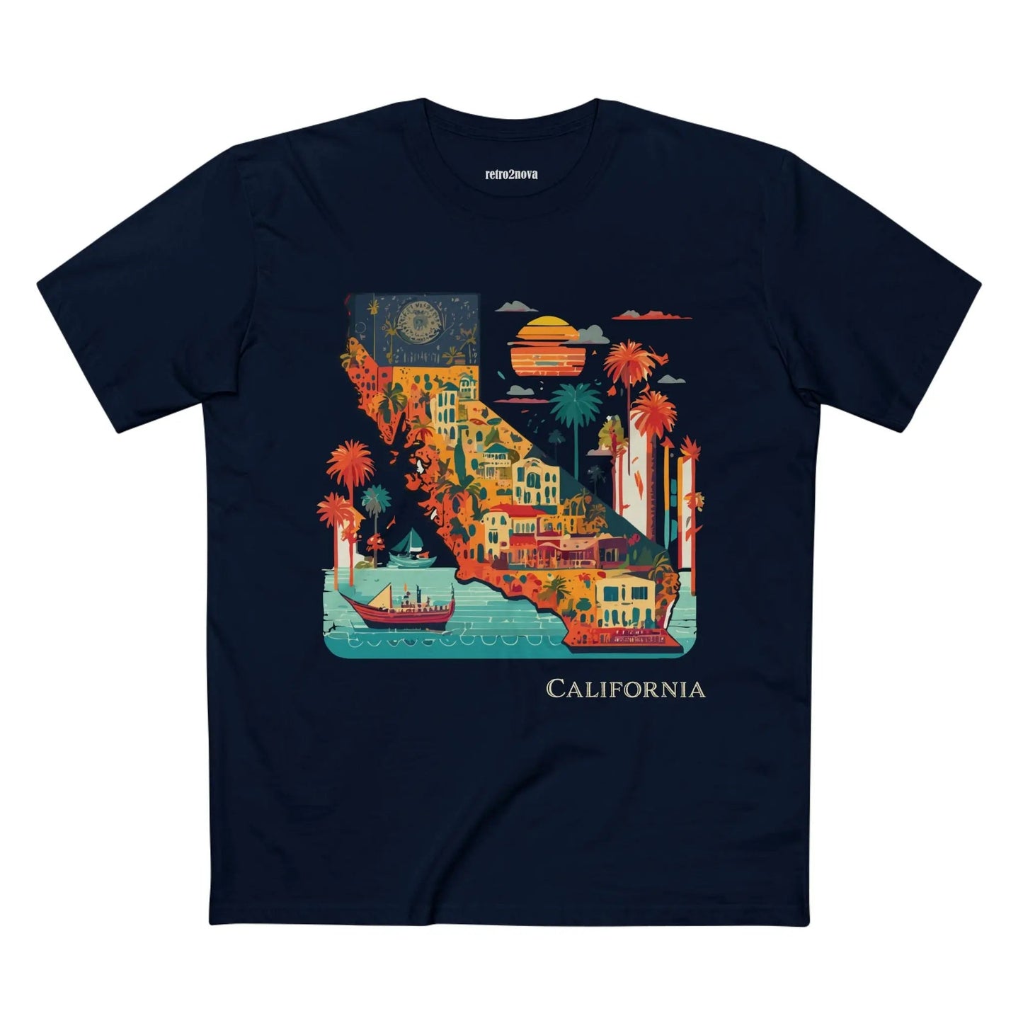 California State Shirt Unisex Premium Cotton Tee With Original Art Design Retro2Nova
