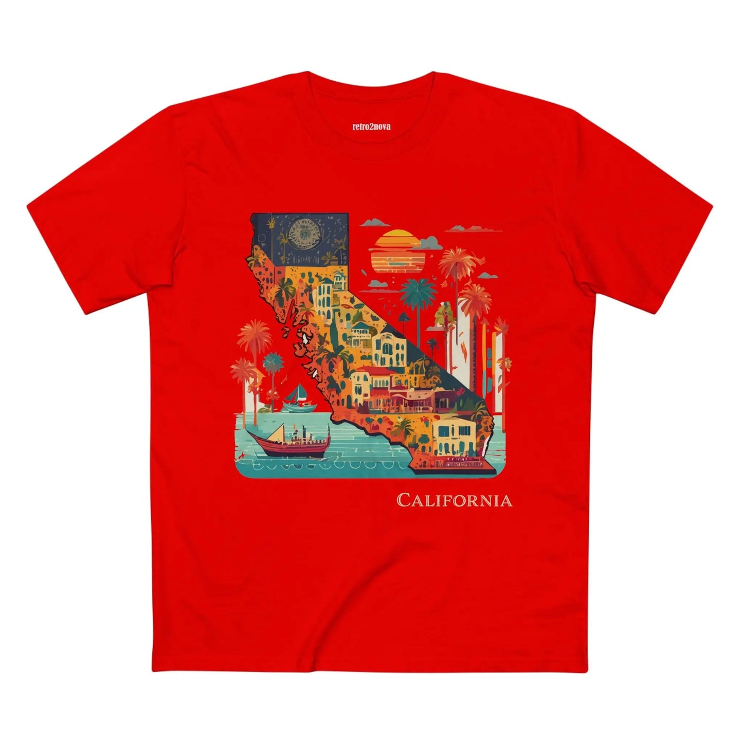 California State Shirt Unisex Premium Cotton Tee With Original Art Design Retro2Nova