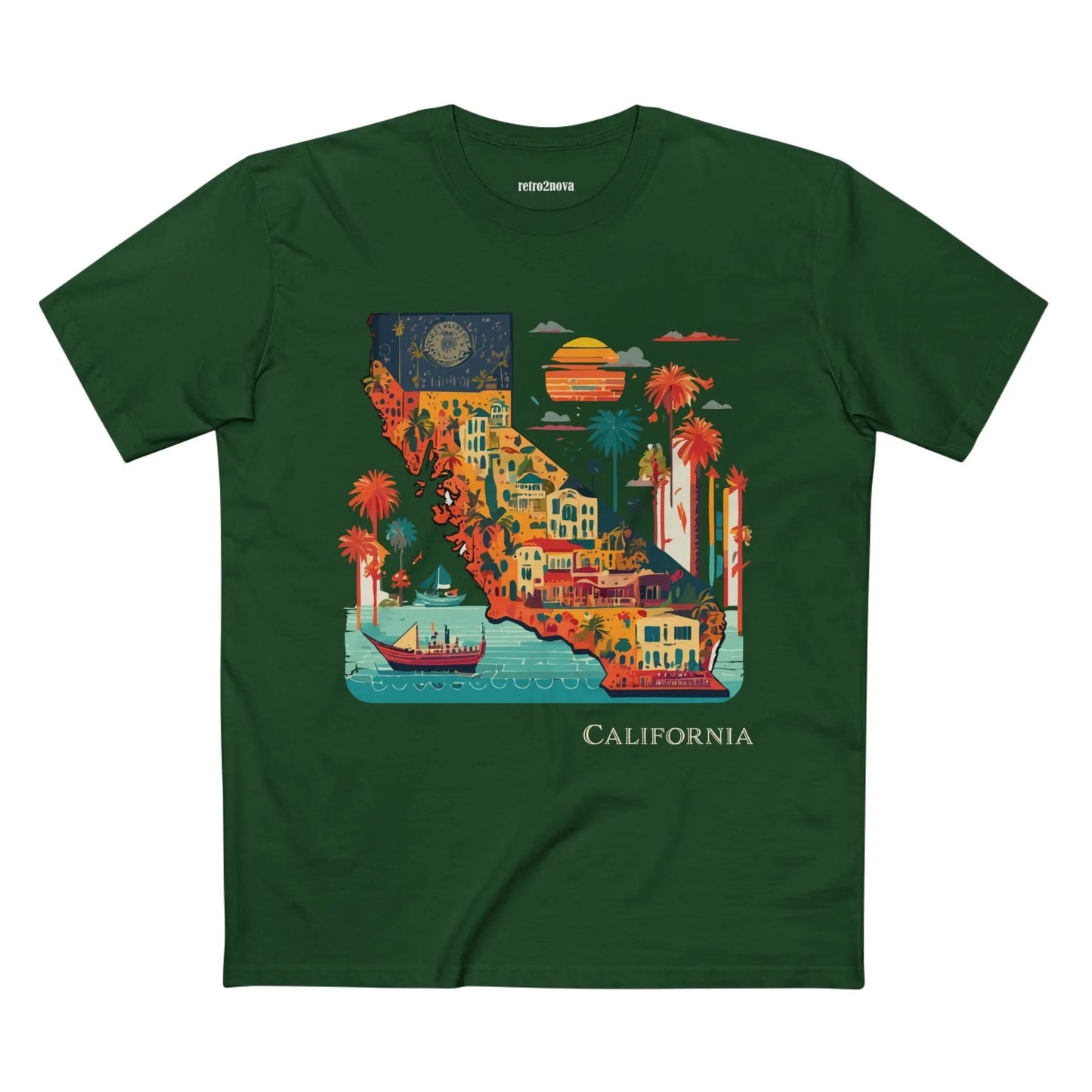 California State Shirt Unisex Premium Cotton Tee With Original Art Design Retro2Nova