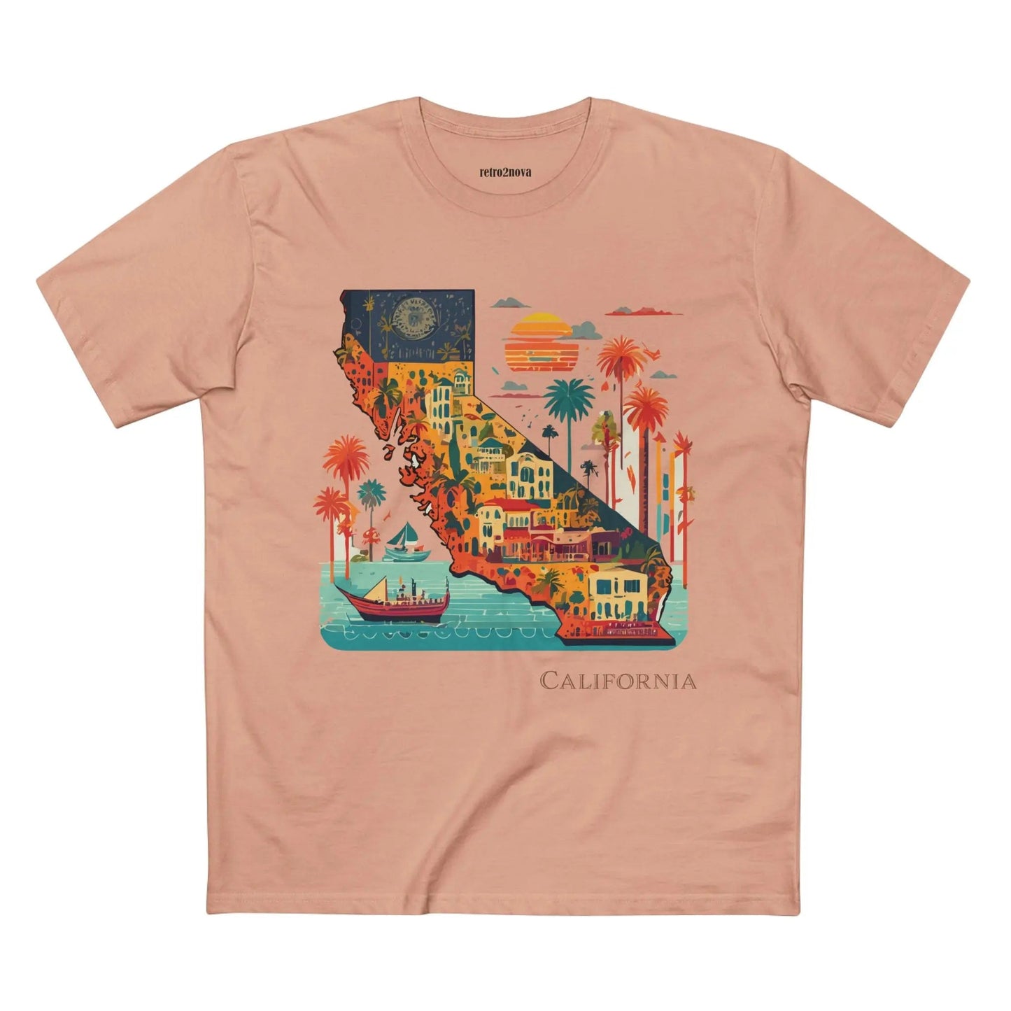 California State Shirt Unisex Premium Cotton Tee With Original Art Design Retro2Nova