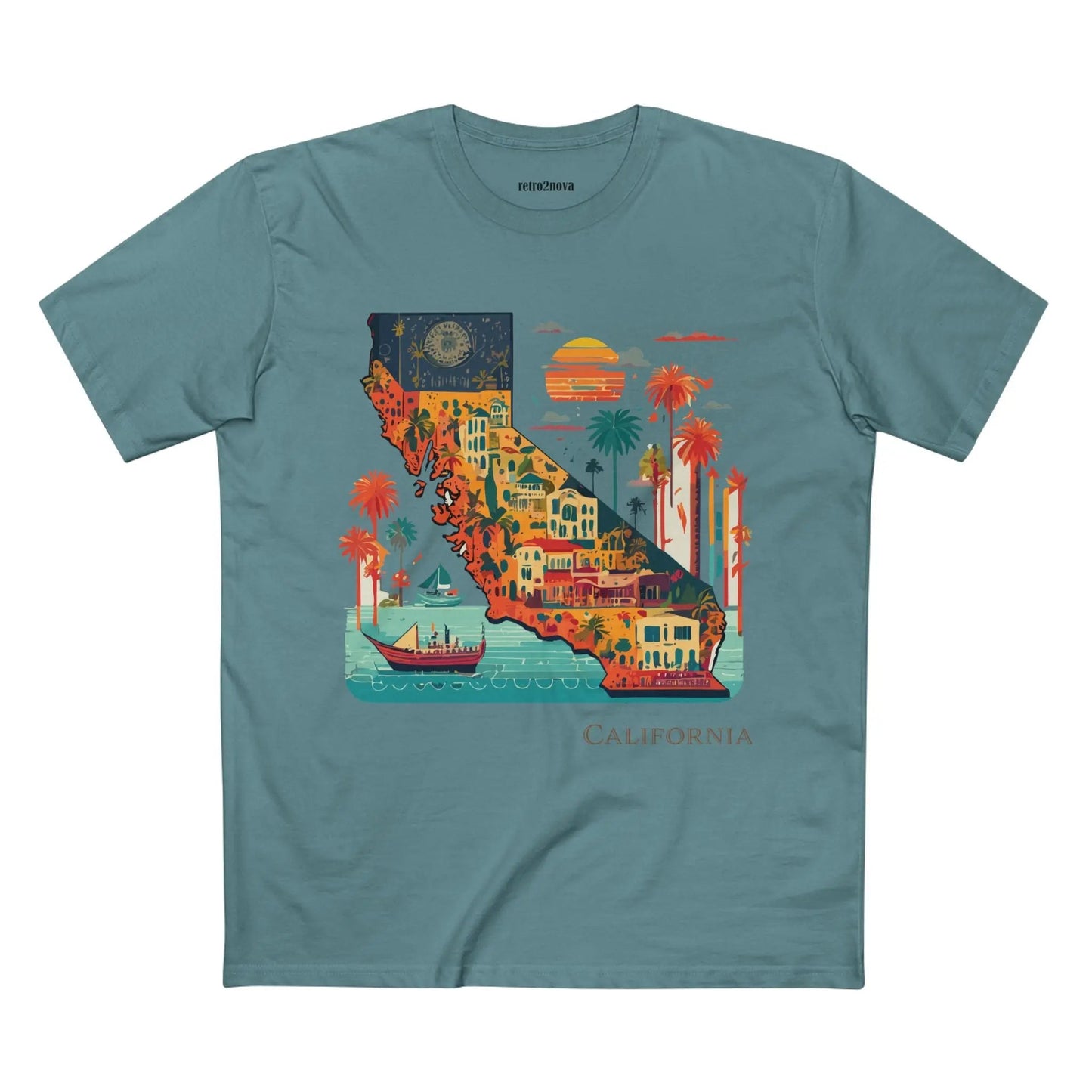 California State Shirt Unisex Premium Cotton Tee With Original Art Design Retro2Nova