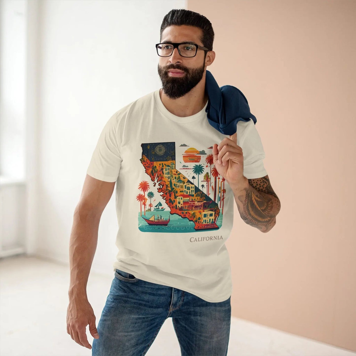 California State Shirt Unisex Premium Cotton Tee With Original Art Design Retro2Nova