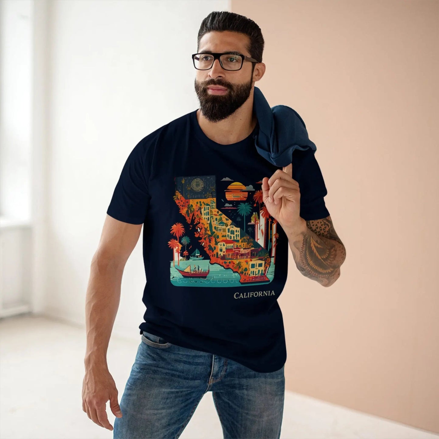 California State Shirt Unisex Premium Cotton Tee With Original Art Design Retro2Nova