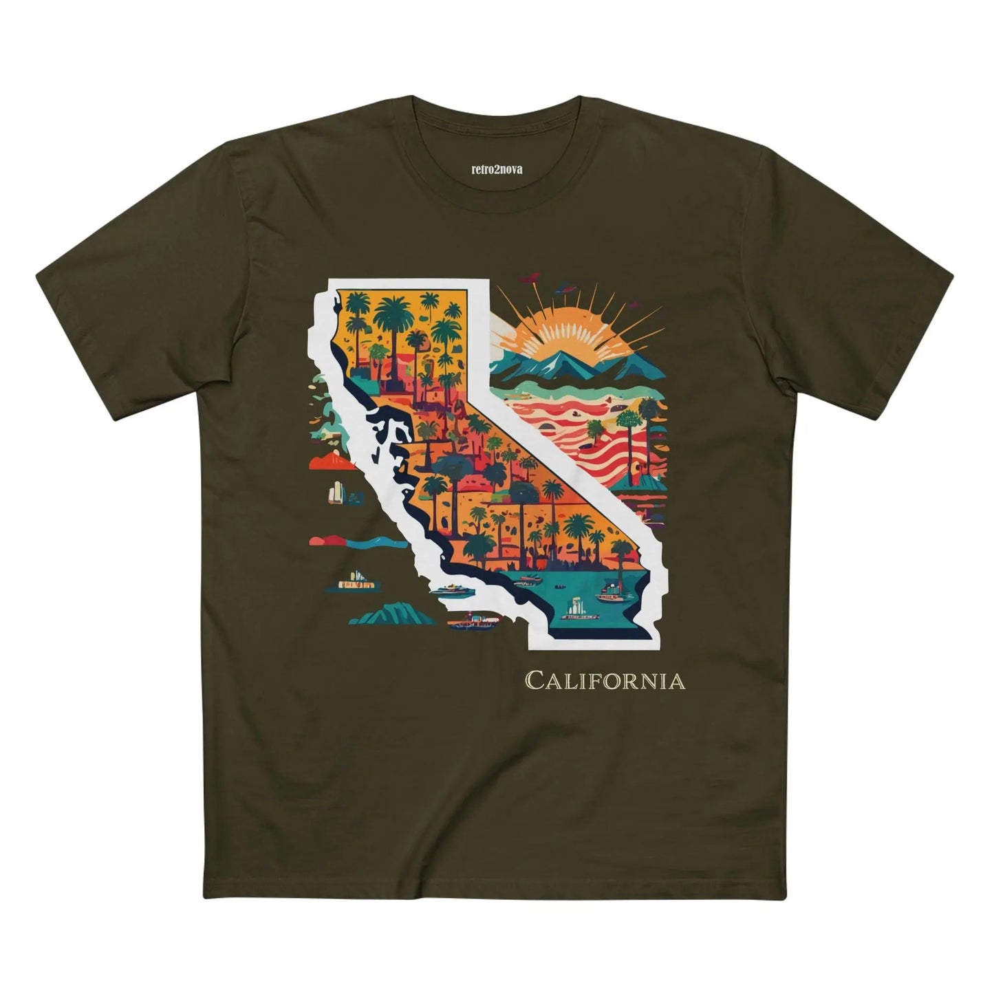 California State Shirt Unisex Premium Cotton Tee With Original Art Design Retro2Nova