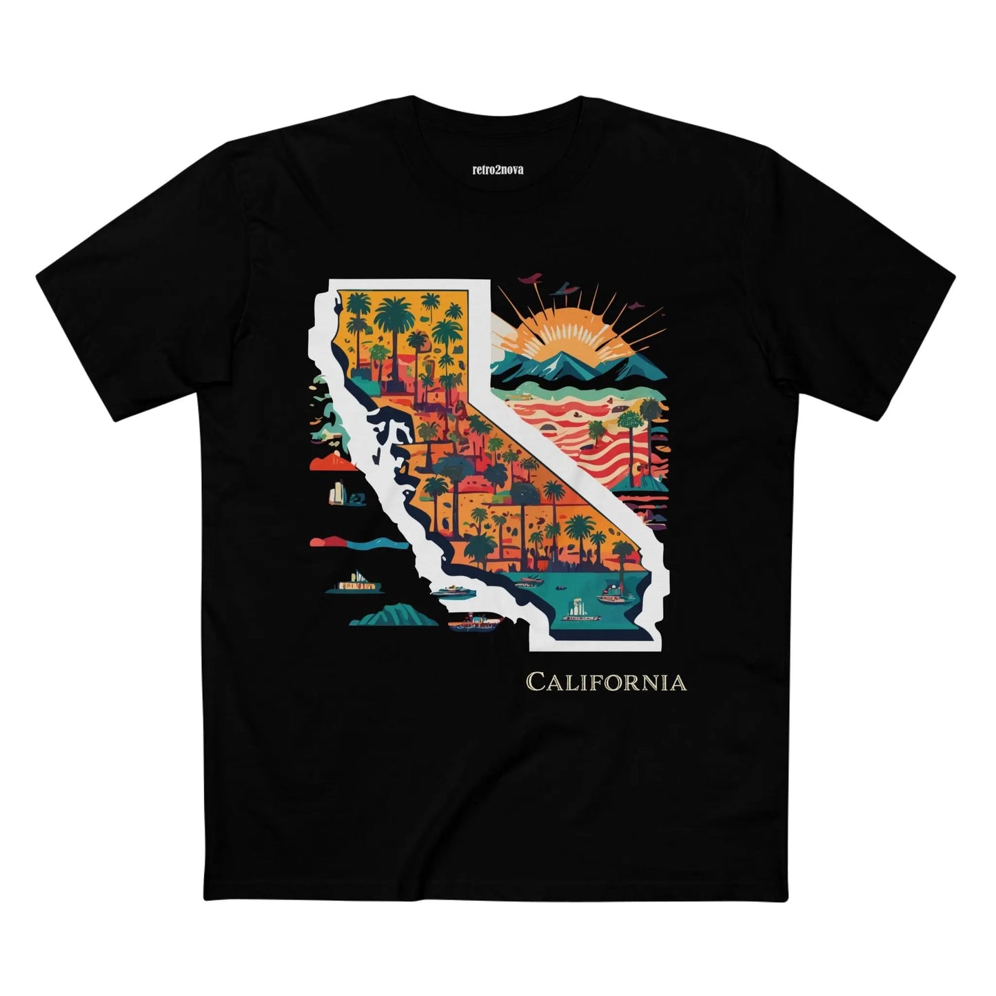 California State Shirt Unisex Premium Cotton Tee With Original Art Design Retro2Nova